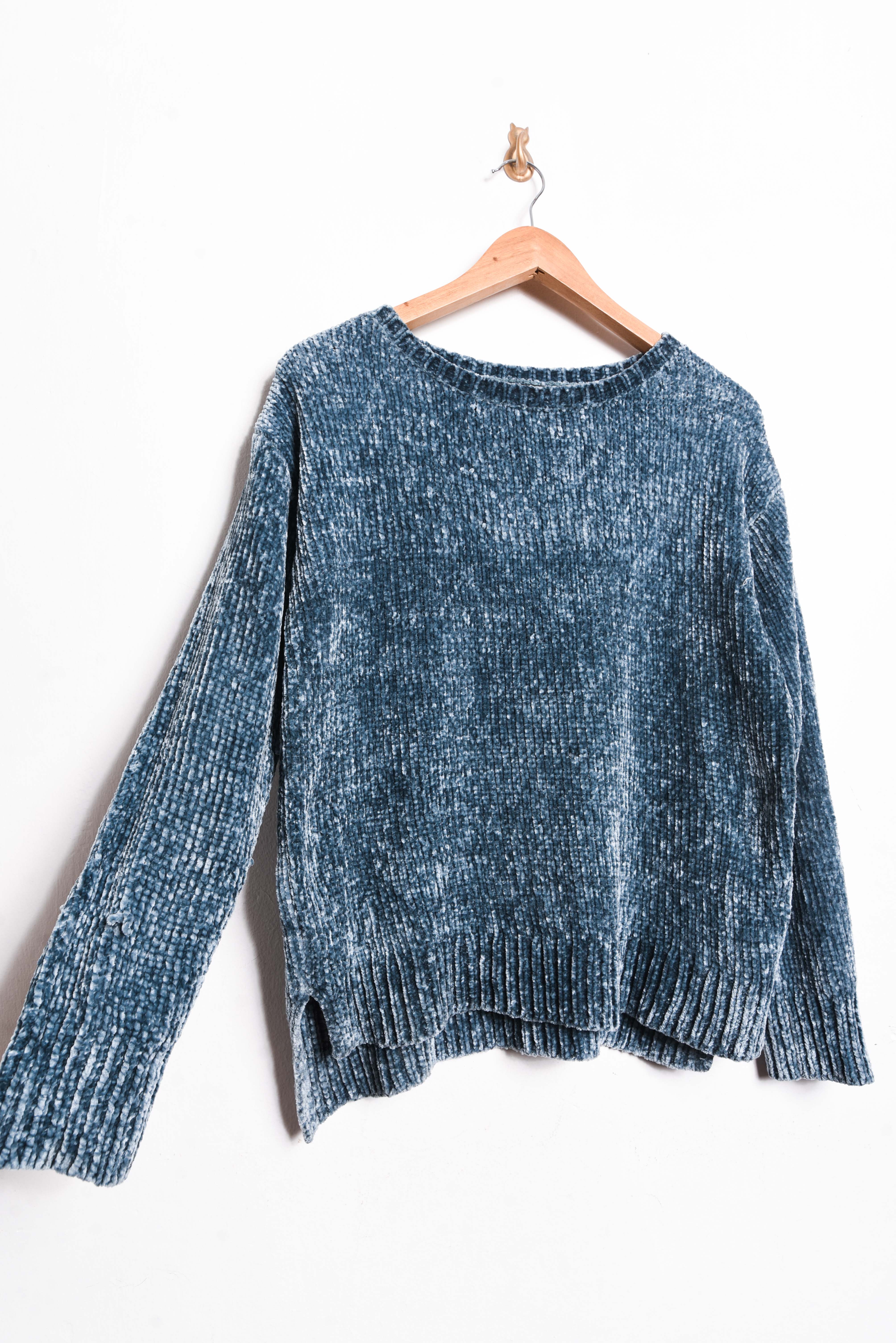 Chaleco azul piedra chenille