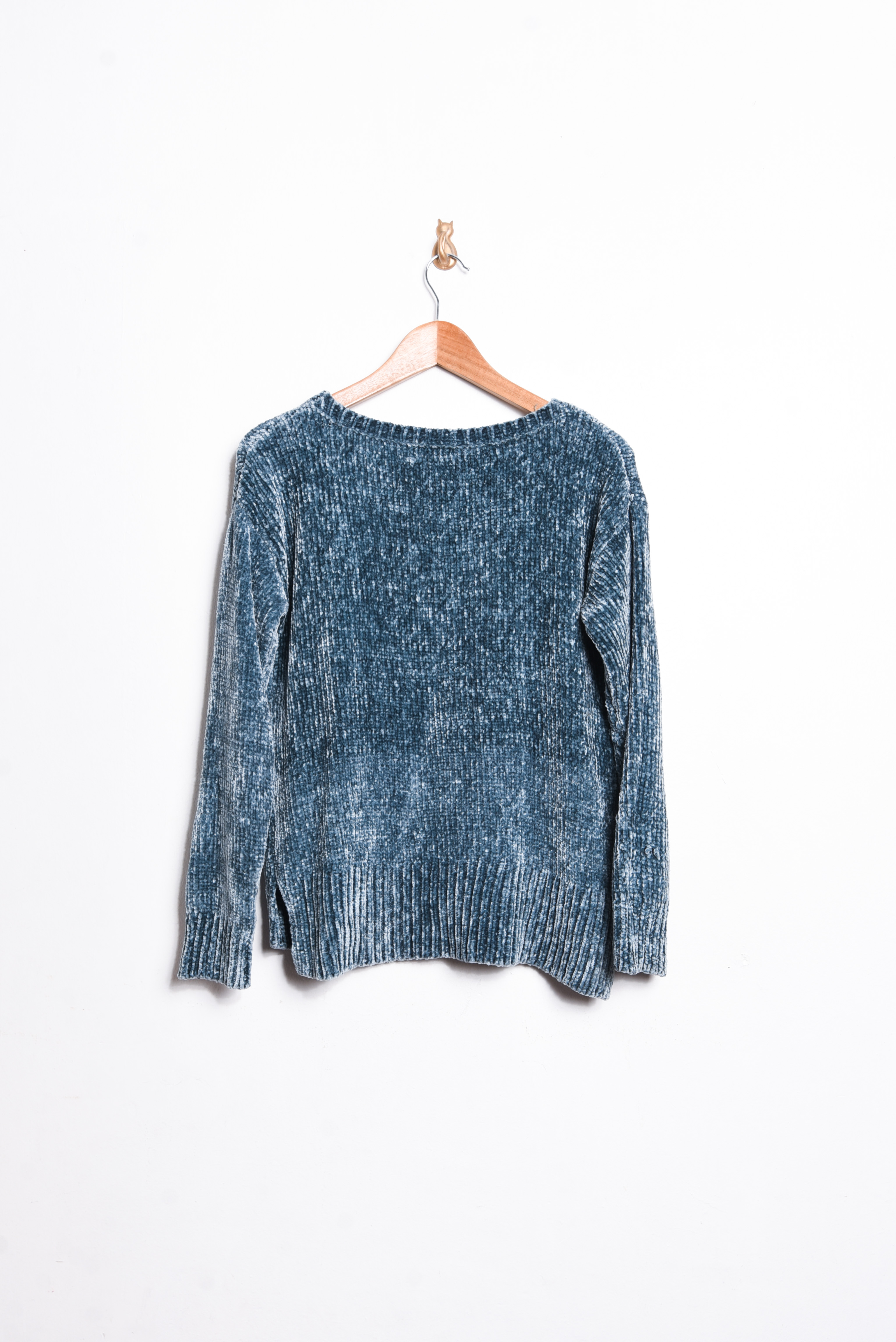 Chaleco azul piedra chenille