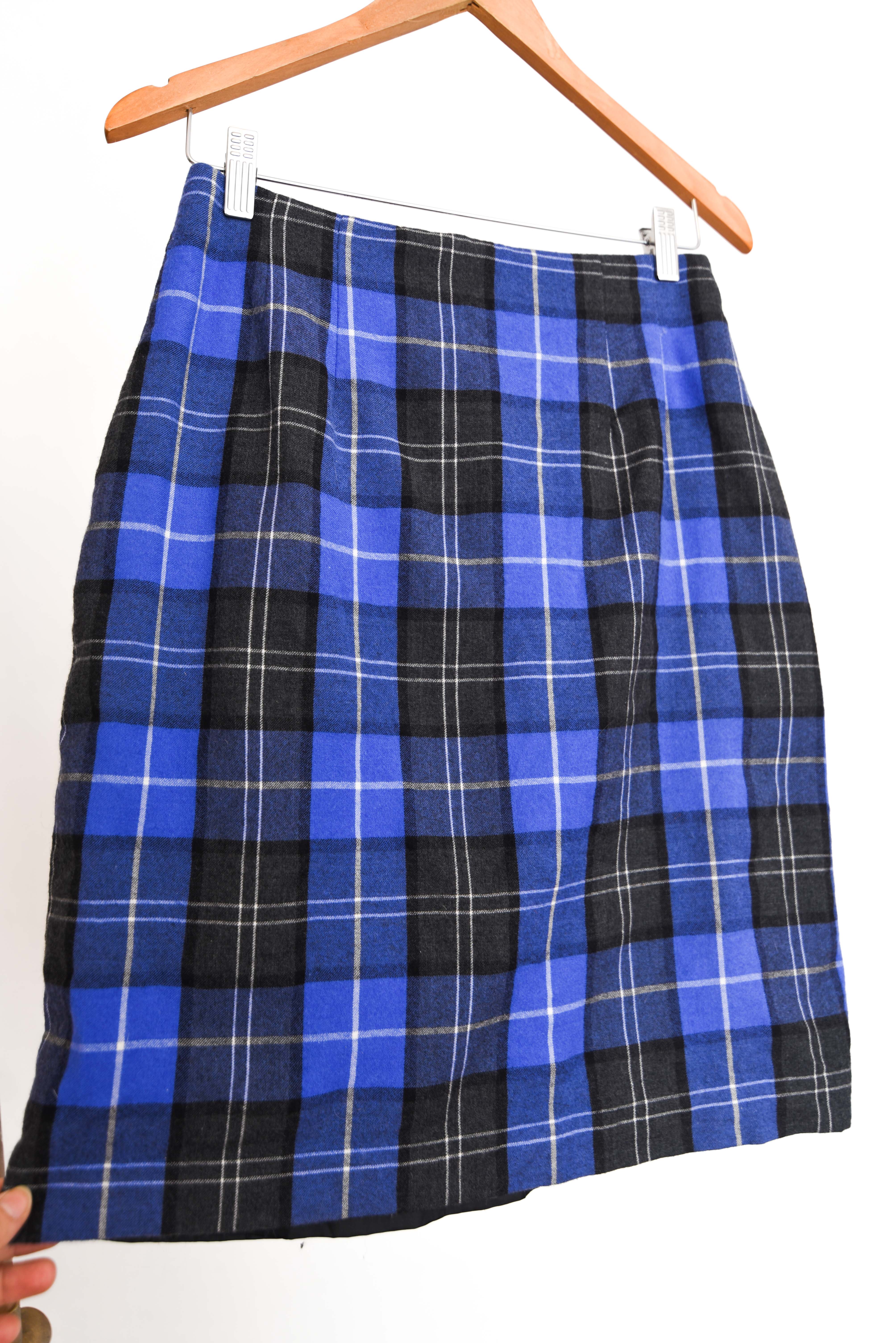 Falda blue tartán lana