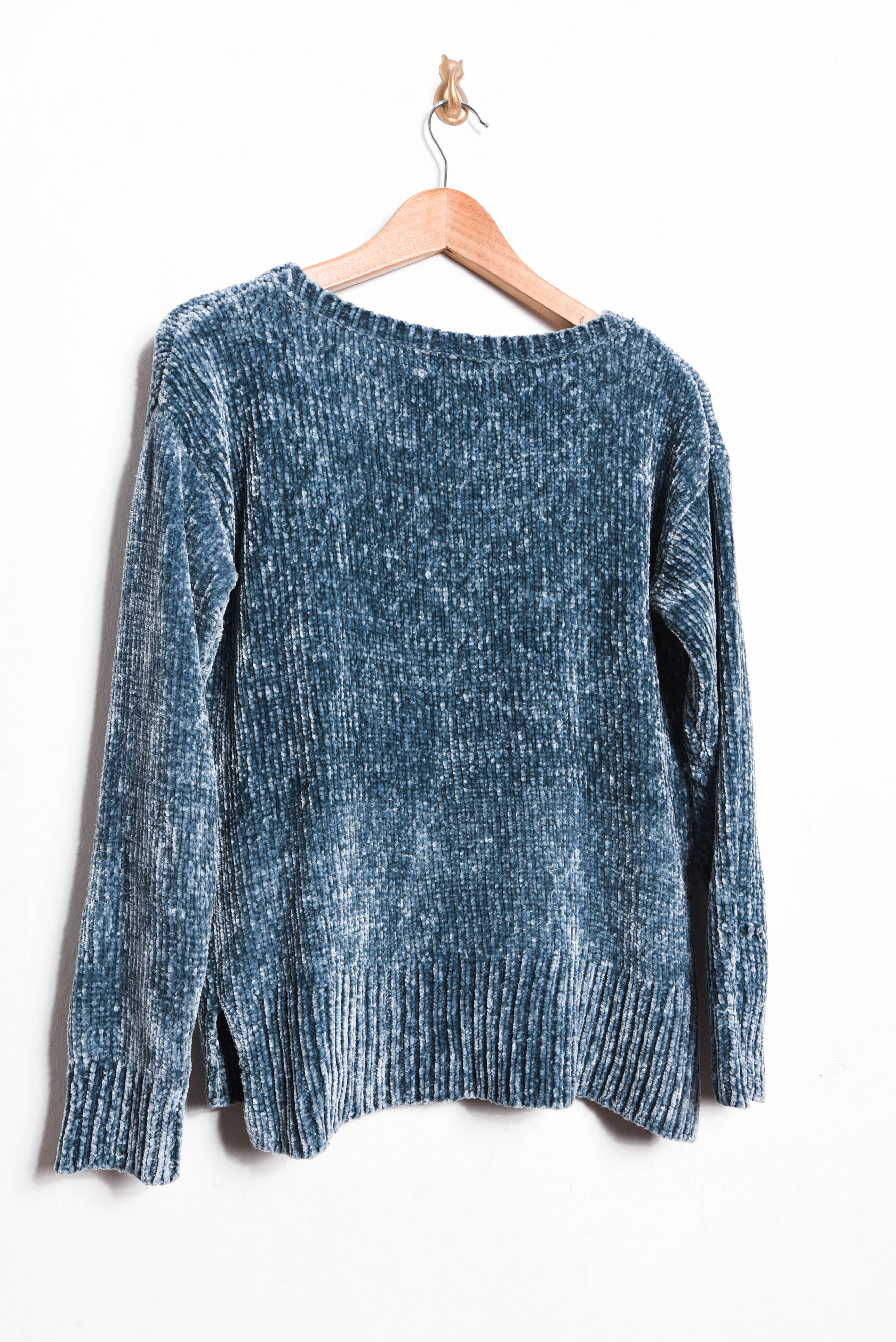 Chaleco azul piedra chenille