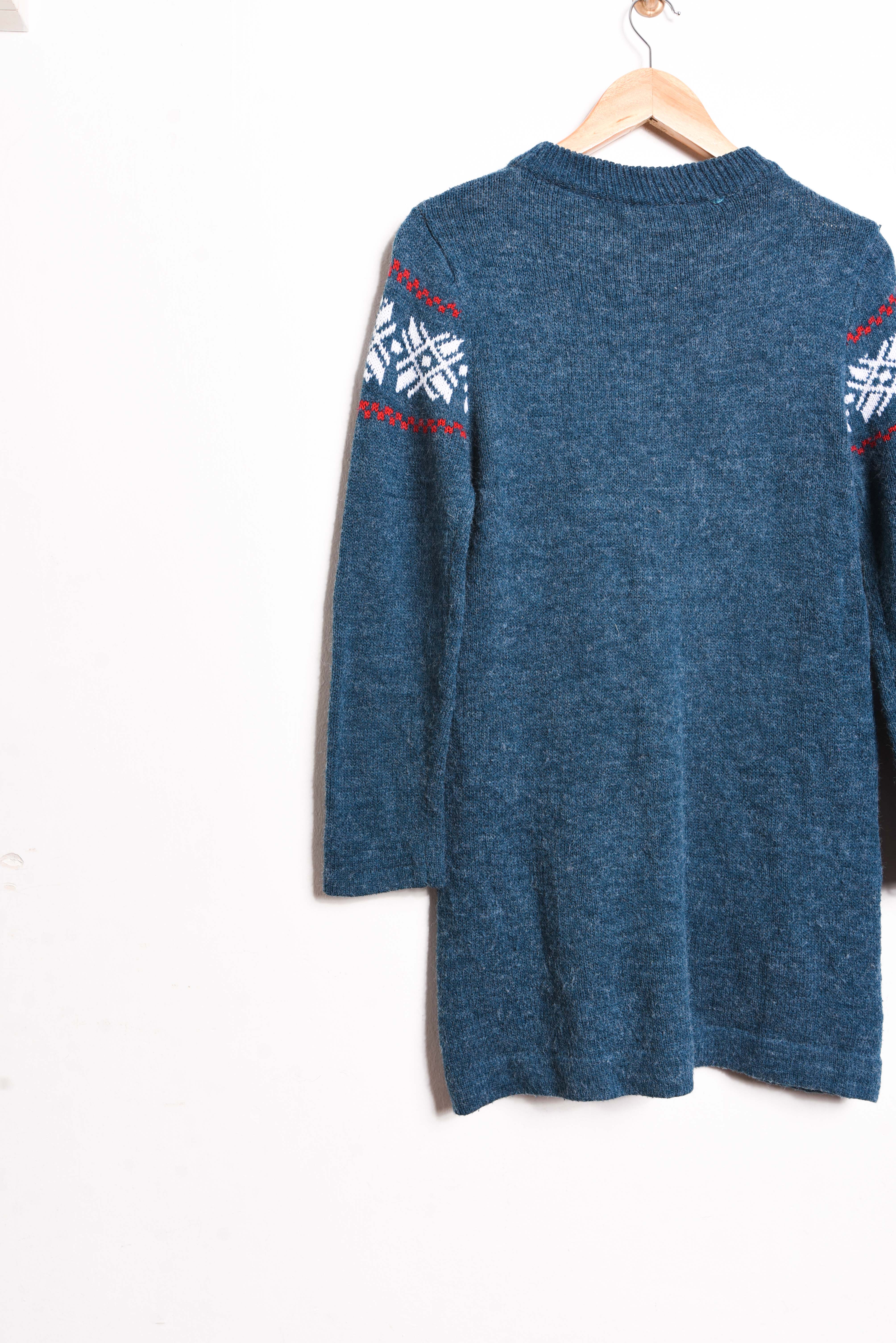 Vestido tejido azul piedra conejos