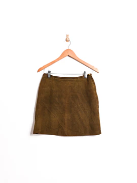 Mini falda café gamuza vintage