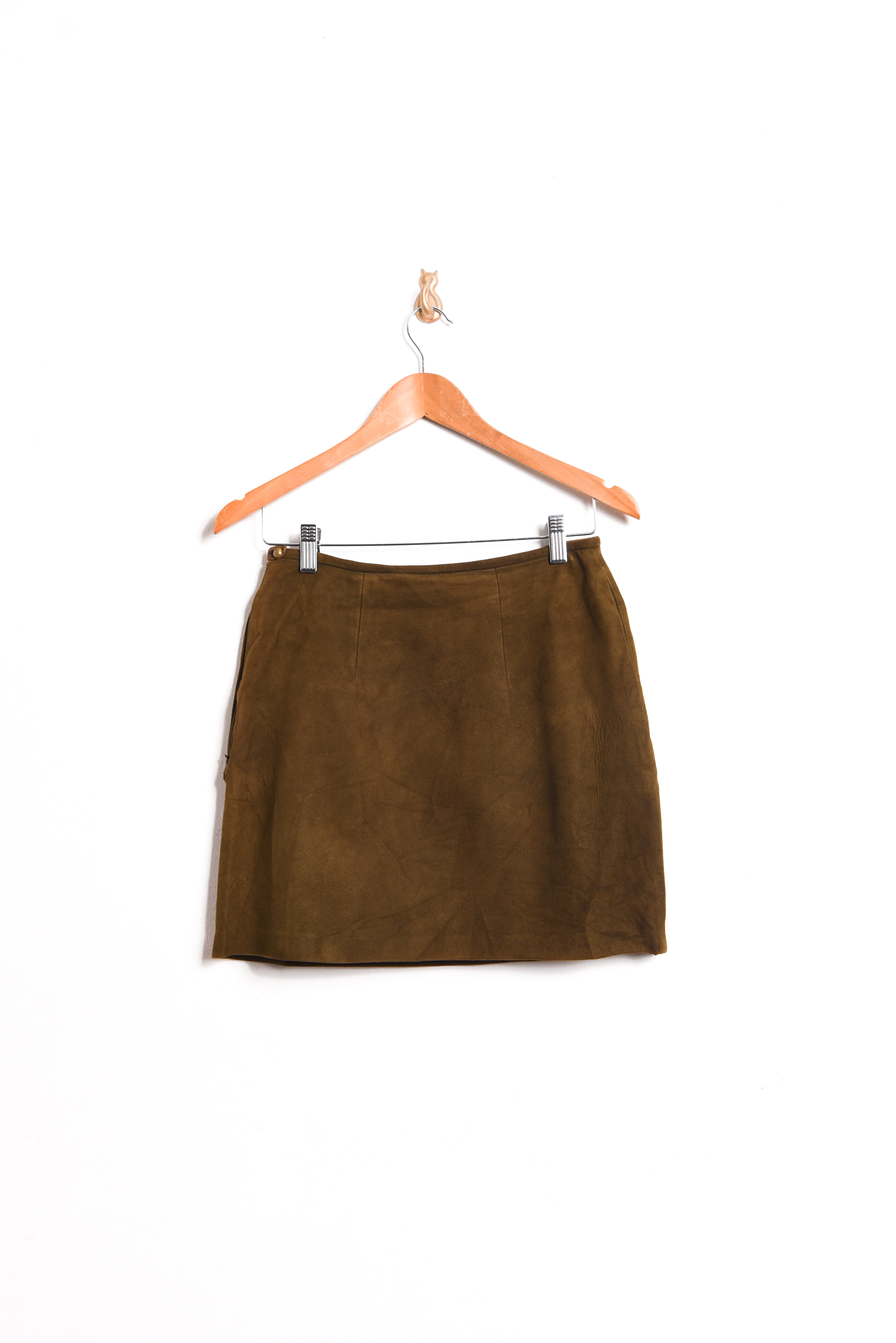 Mini falda café gamuza vintage