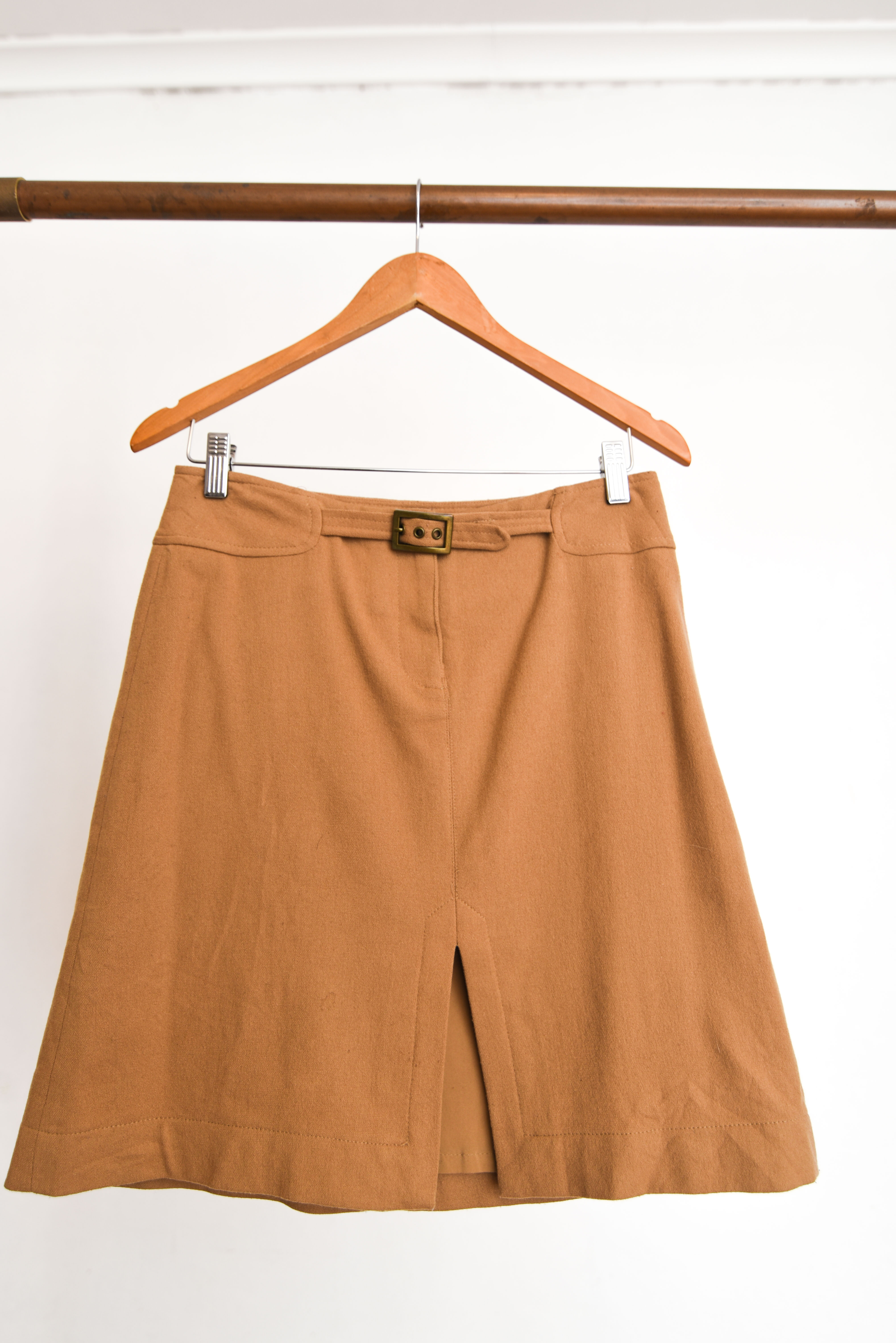 Falda lana camel vintage 90s