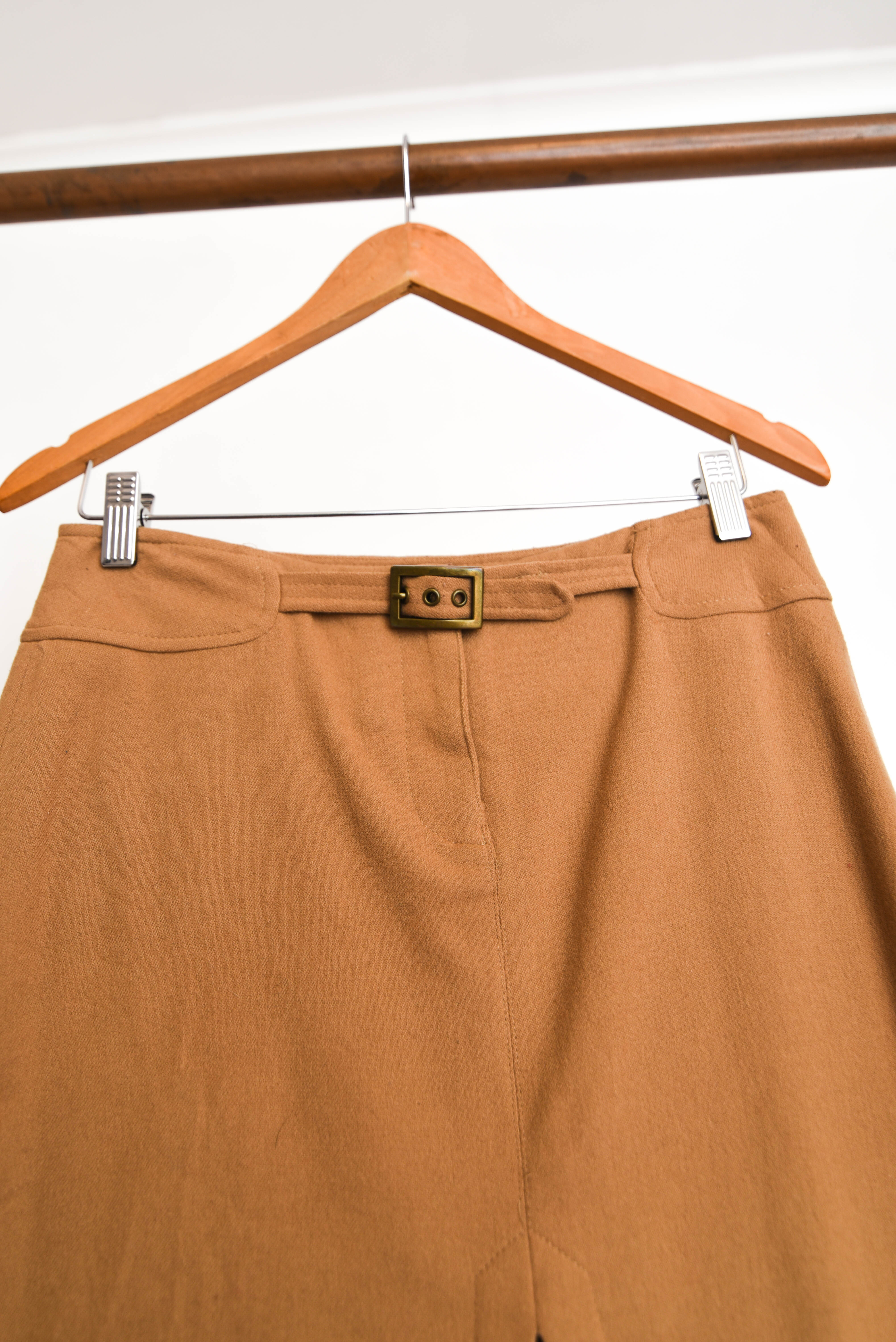 Falda lana camel vintage 90s
