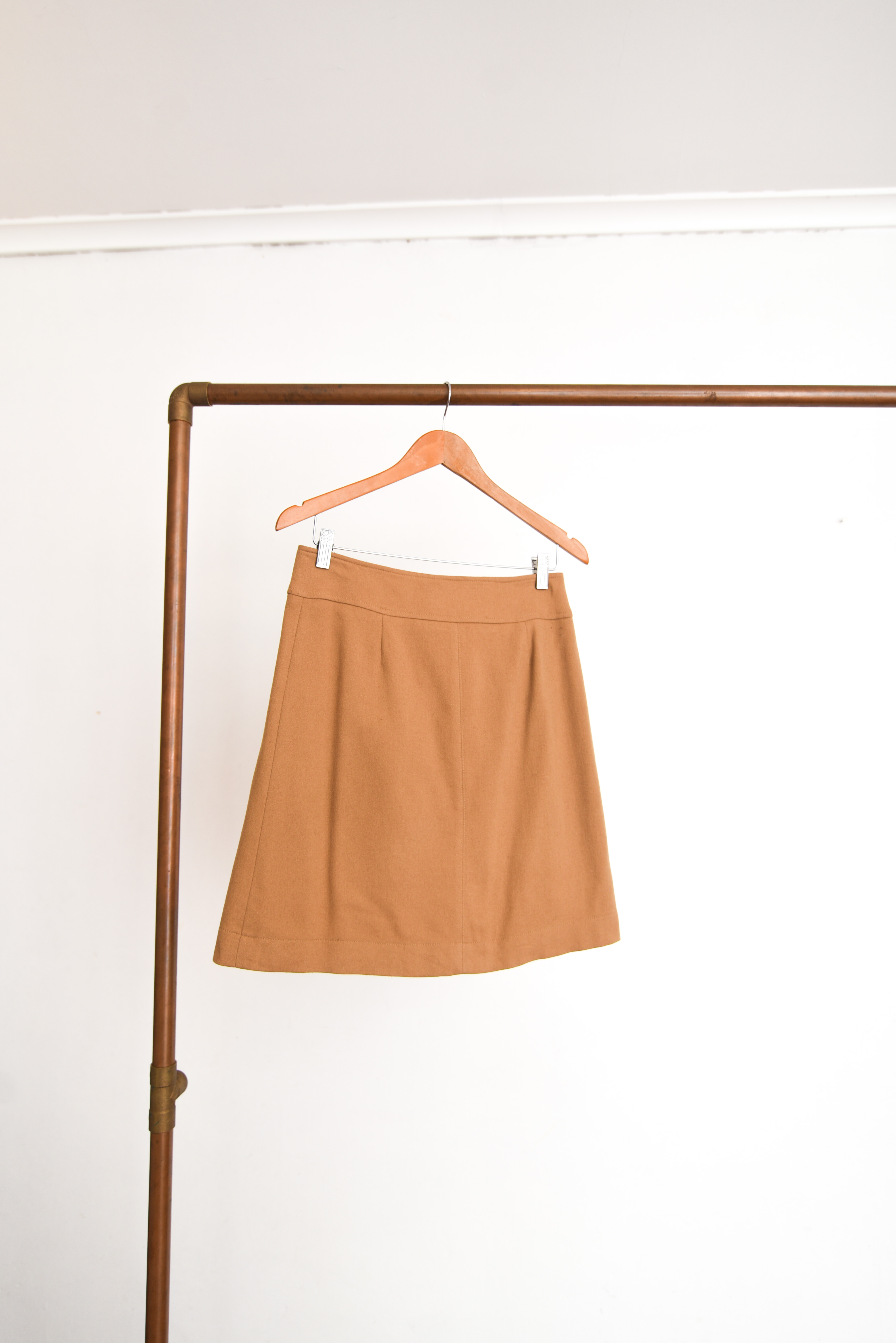 Falda lana camel vintage 90s