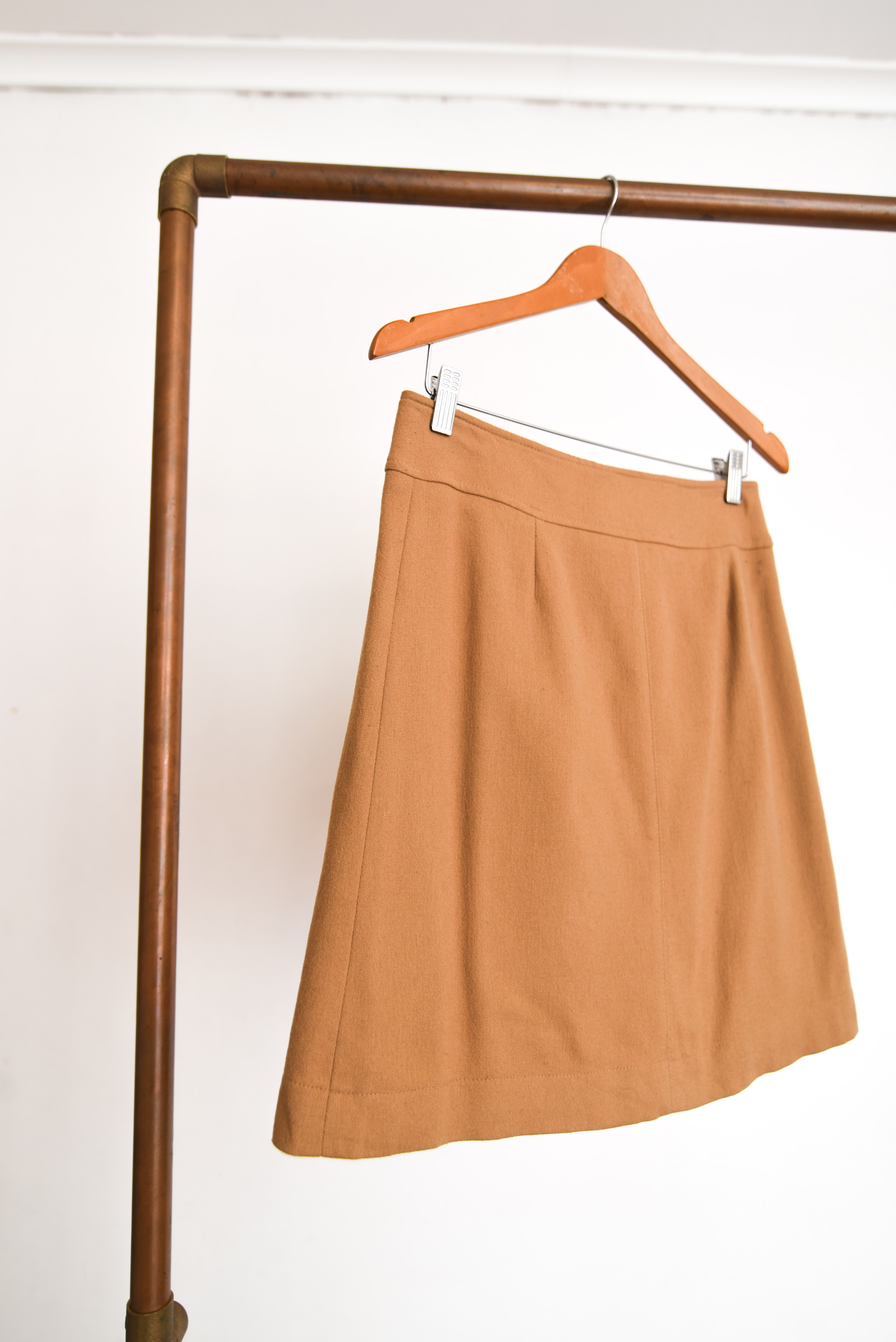 Falda lana camel vintage 90s