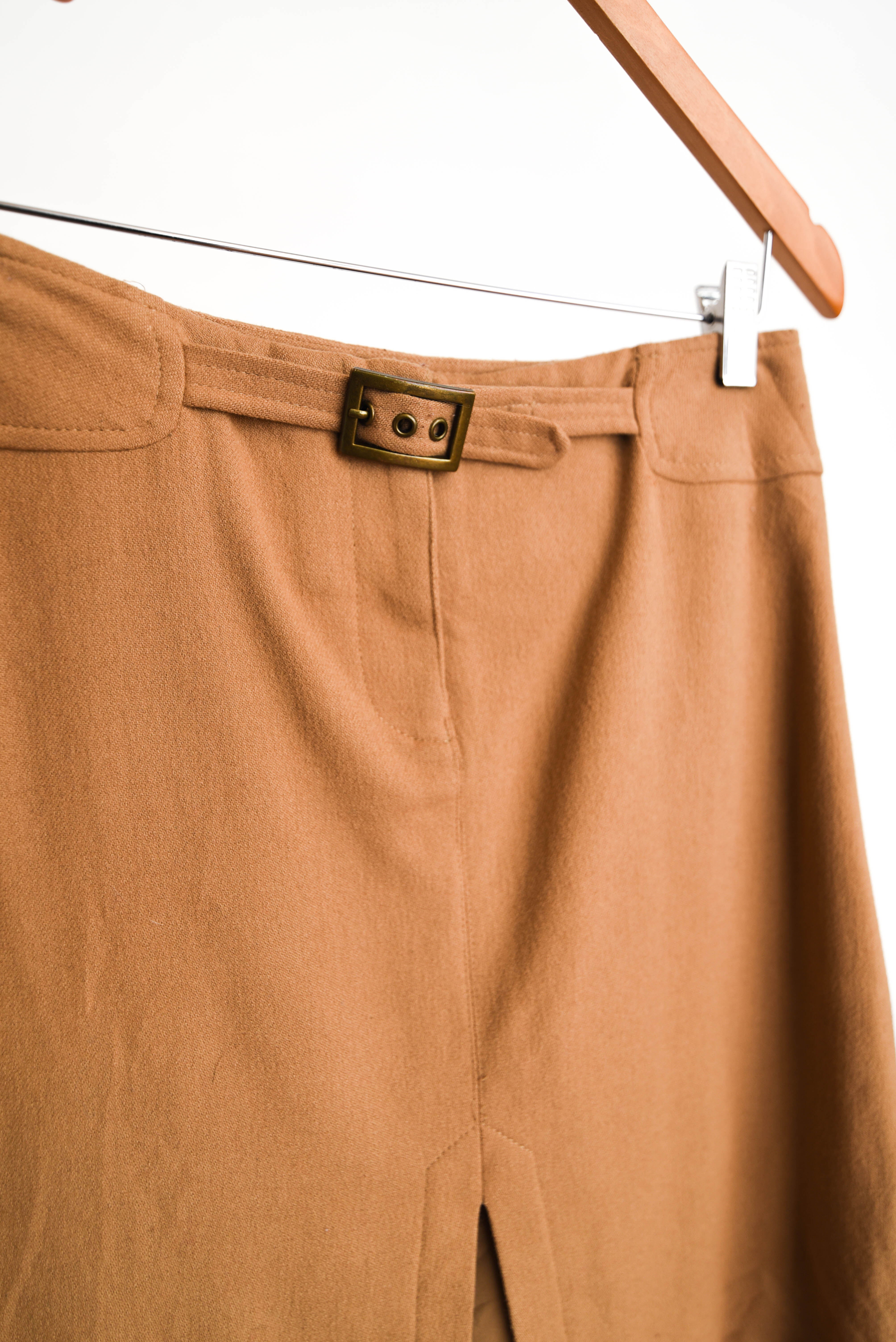 Falda lana camel vintage 90s