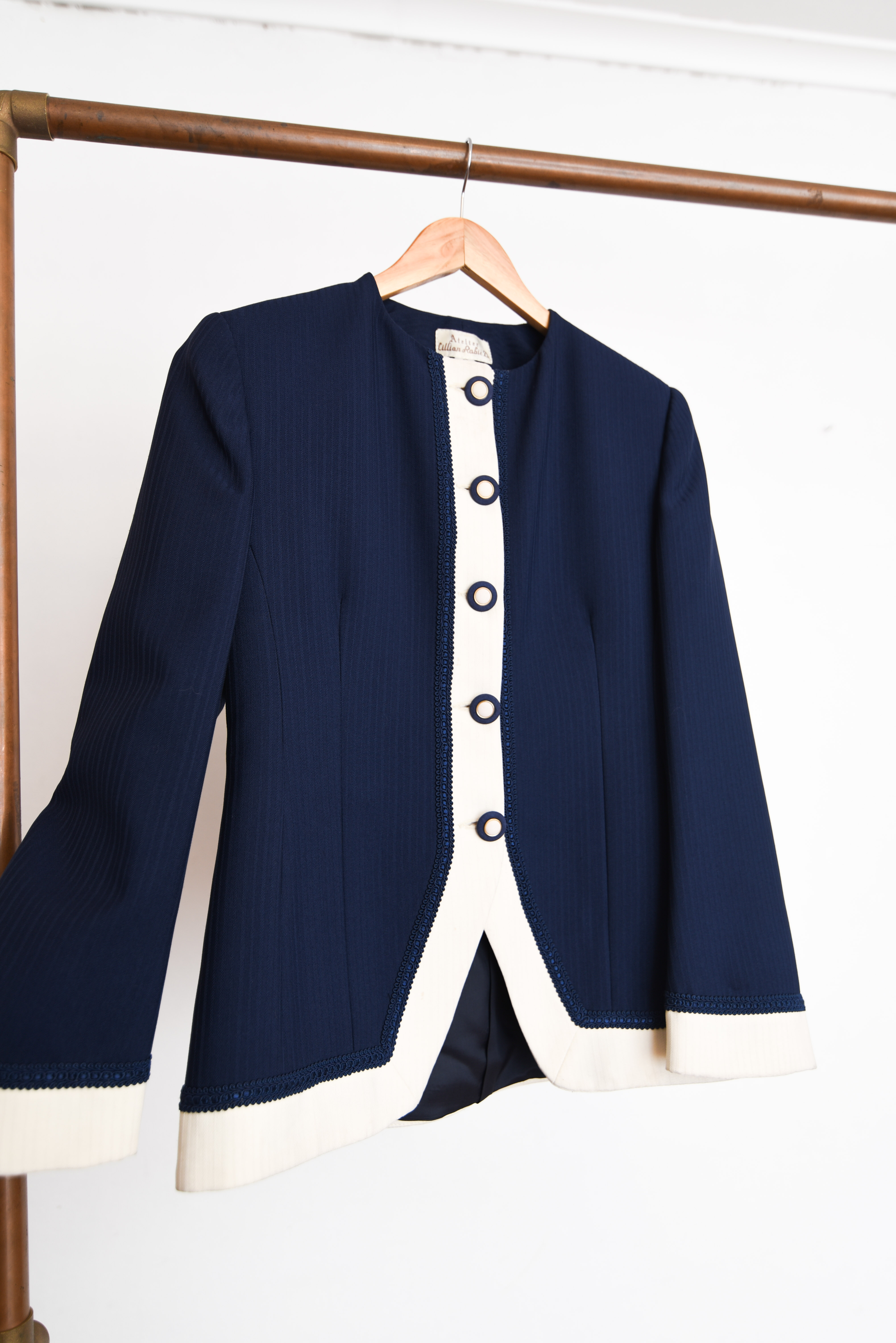 Chaqueta bicolor navy vintage made in Chile