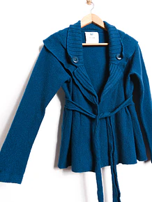 Chaqueta azul piedra lana merino
