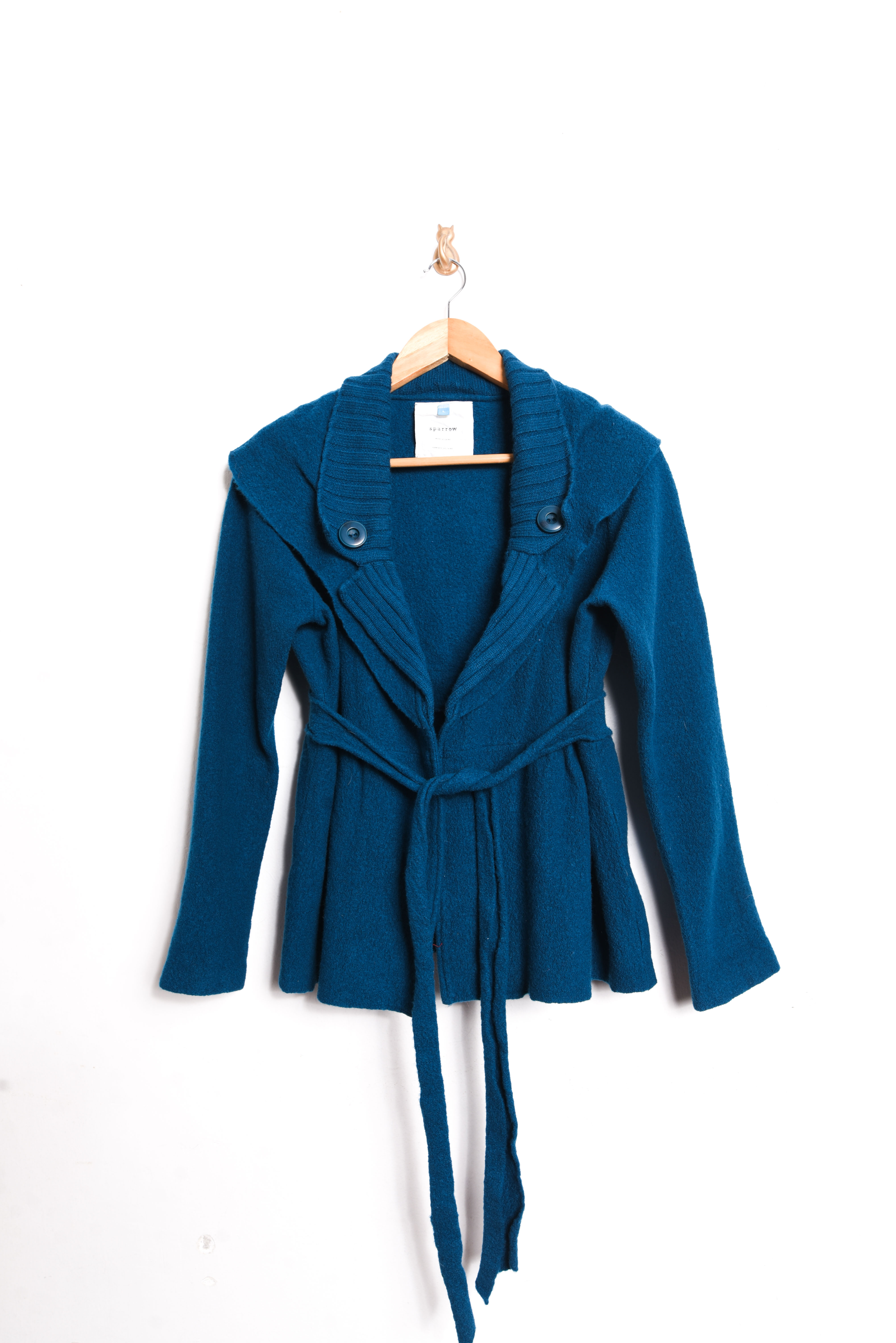 Chaqueta azul piedra lana merino