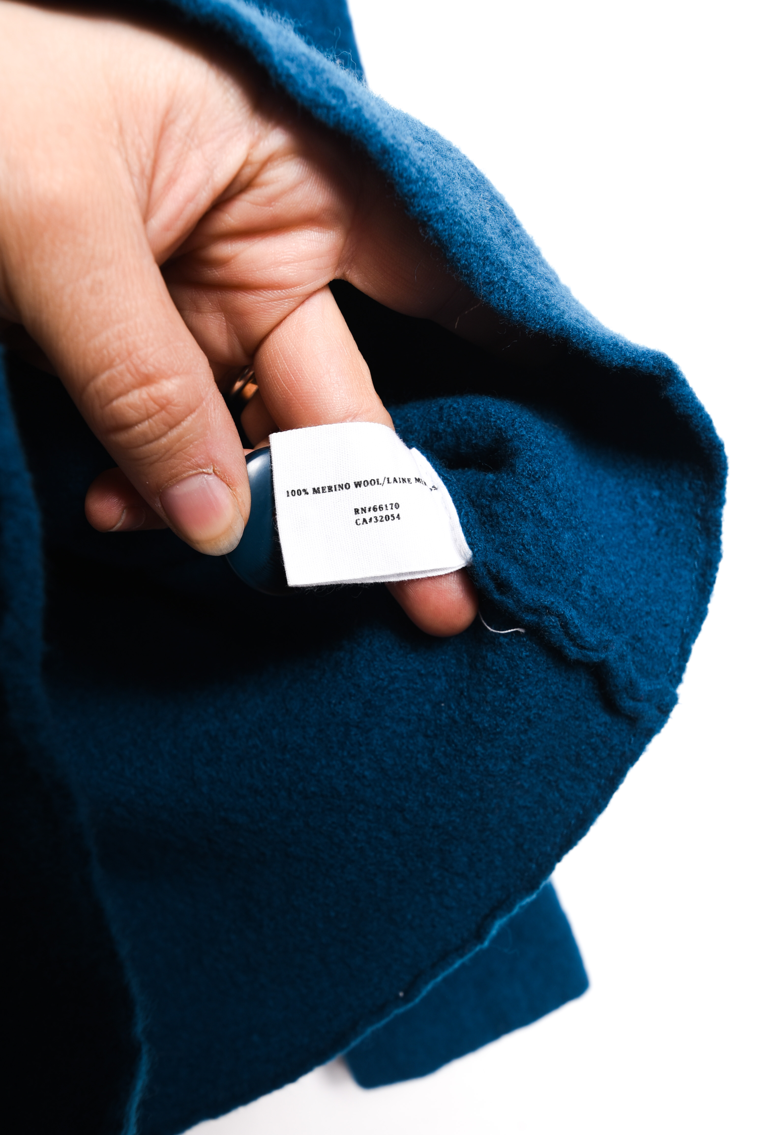 Chaqueta azul piedra lana merino