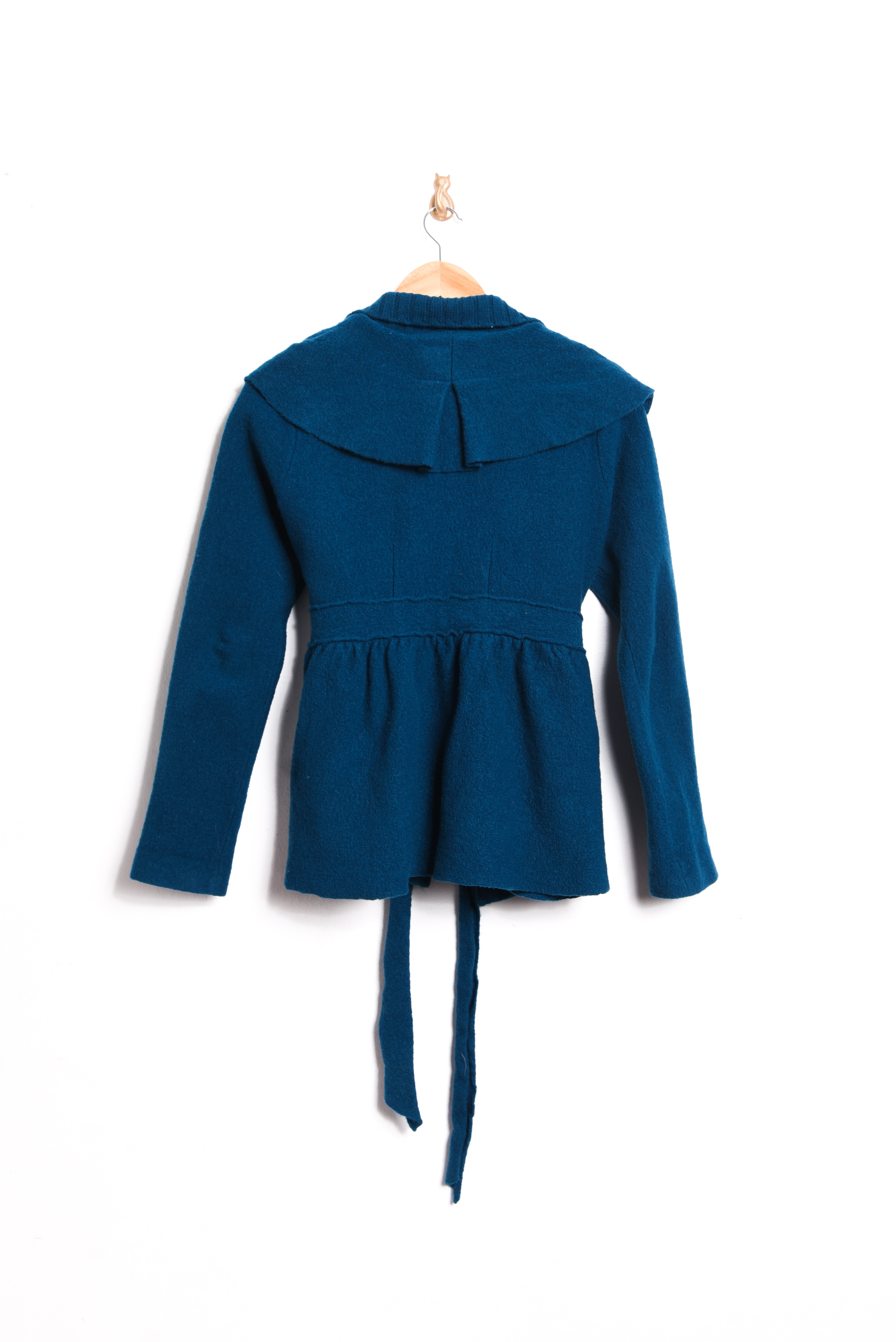 Chaqueta azul piedra lana merino