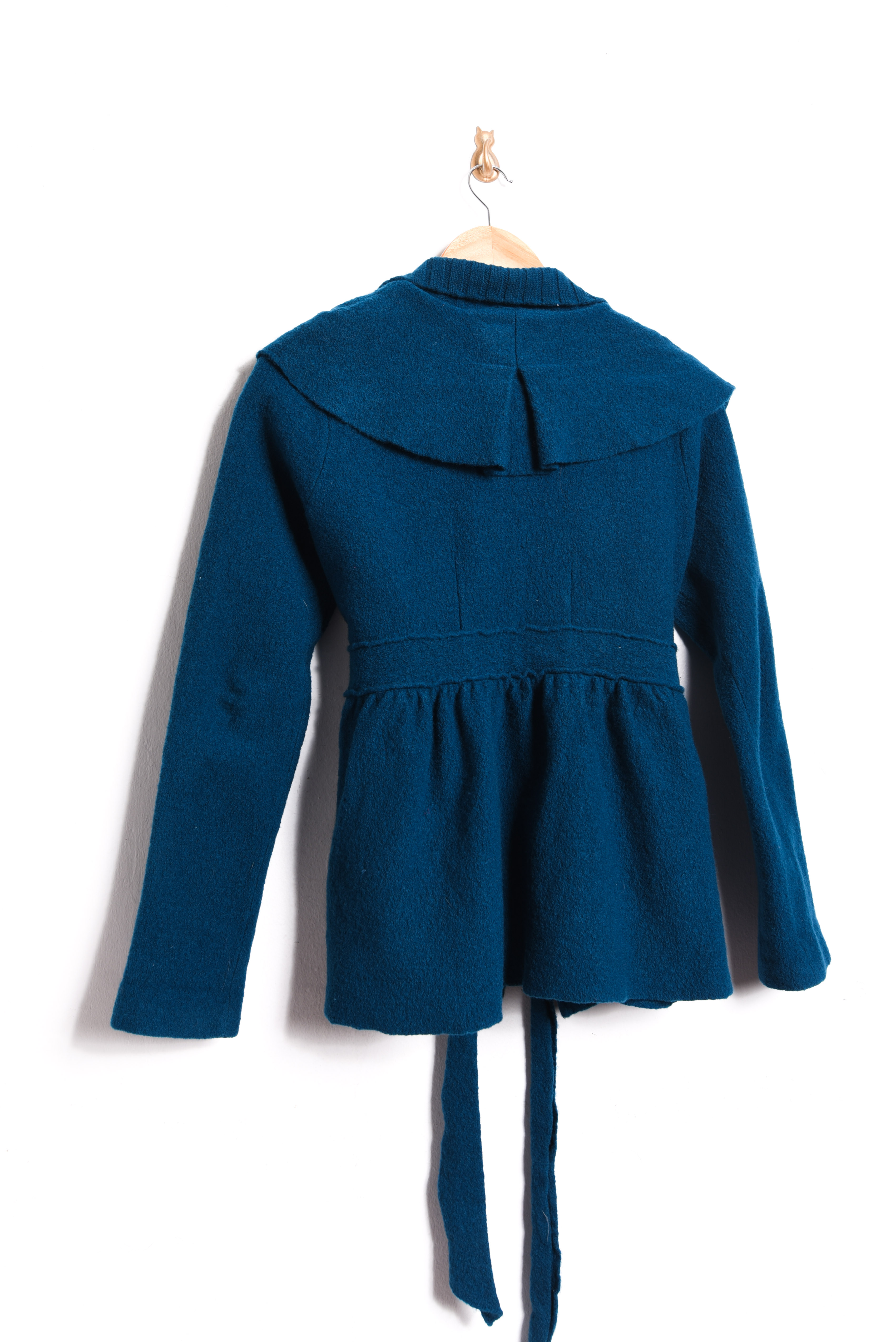 Chaqueta azul piedra lana merino