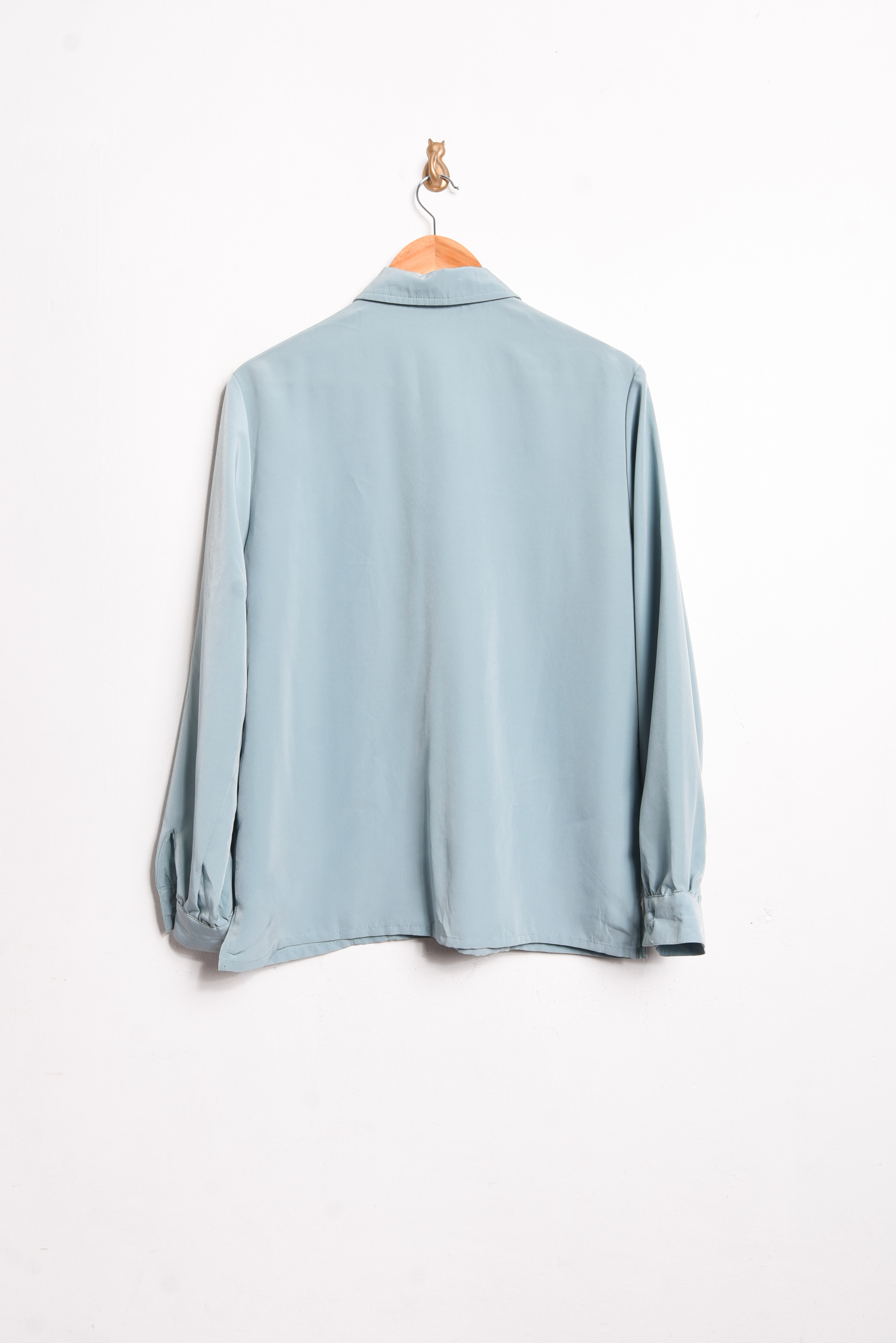 Blusa 90s pliegues verde agua
