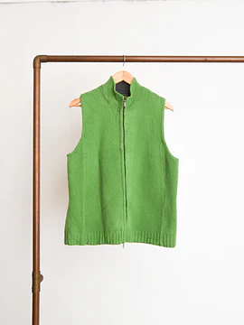 Sweater vest verde lana 90s