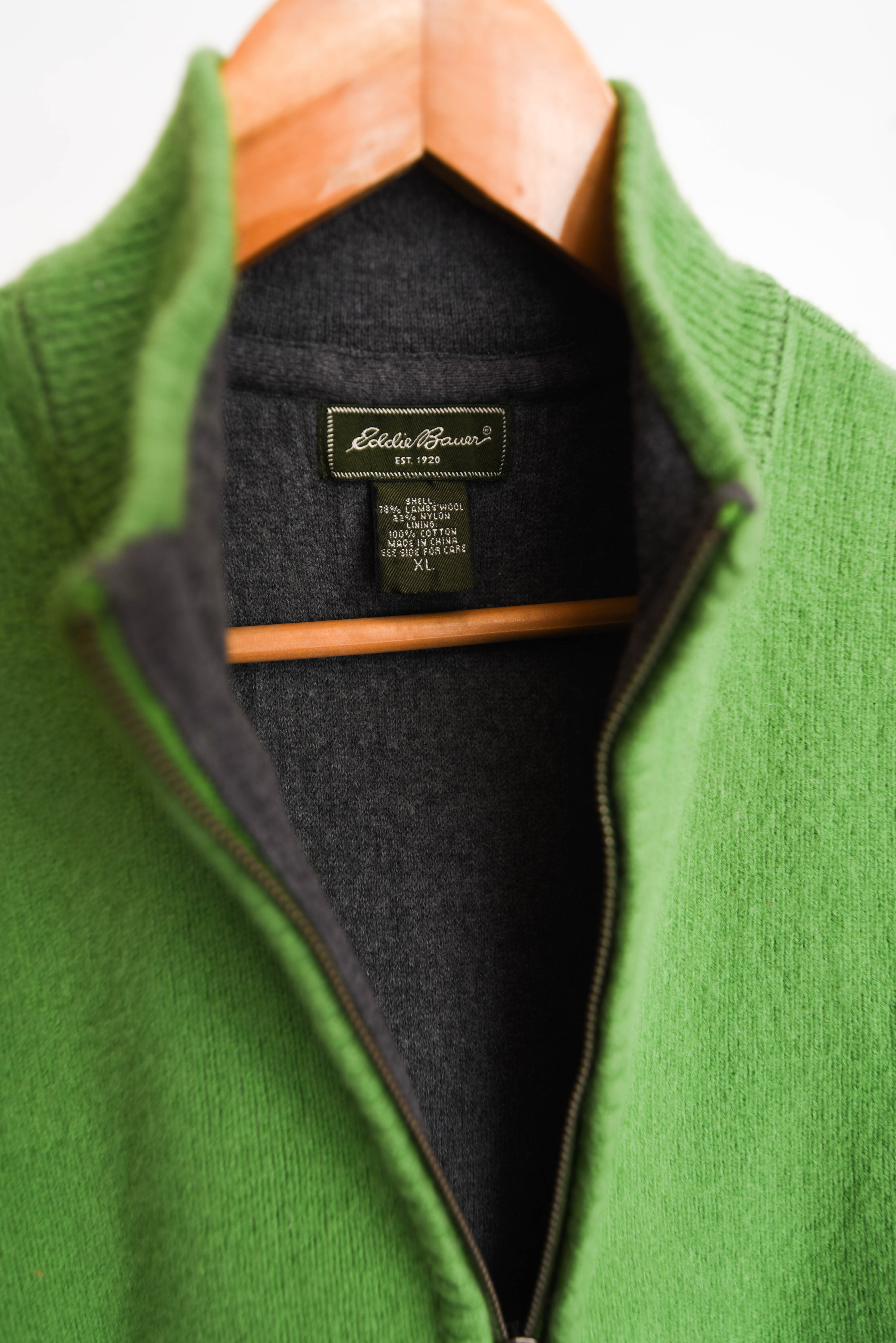 Sweater vest verde lana 90s