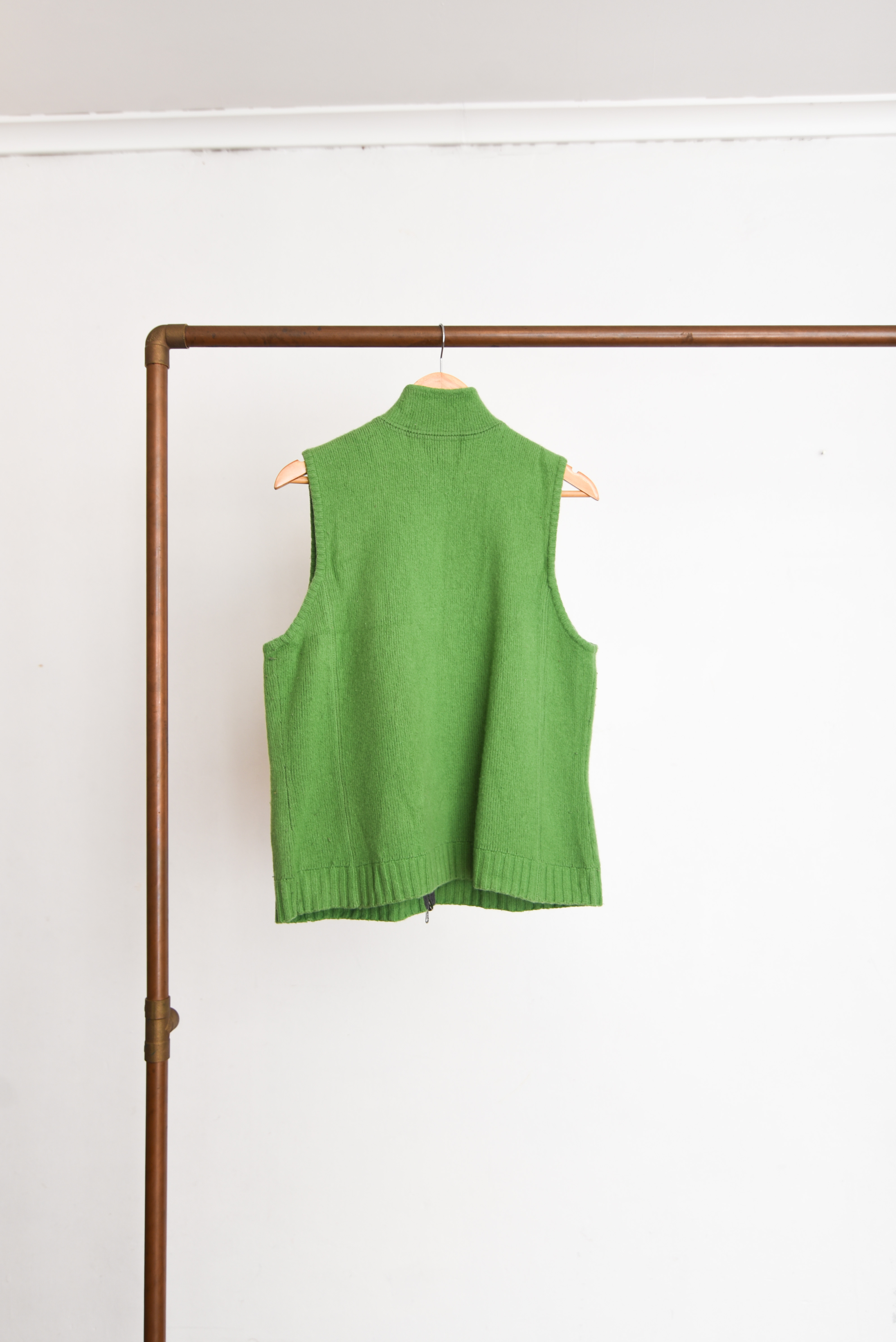 Sweater vest verde lana 90s