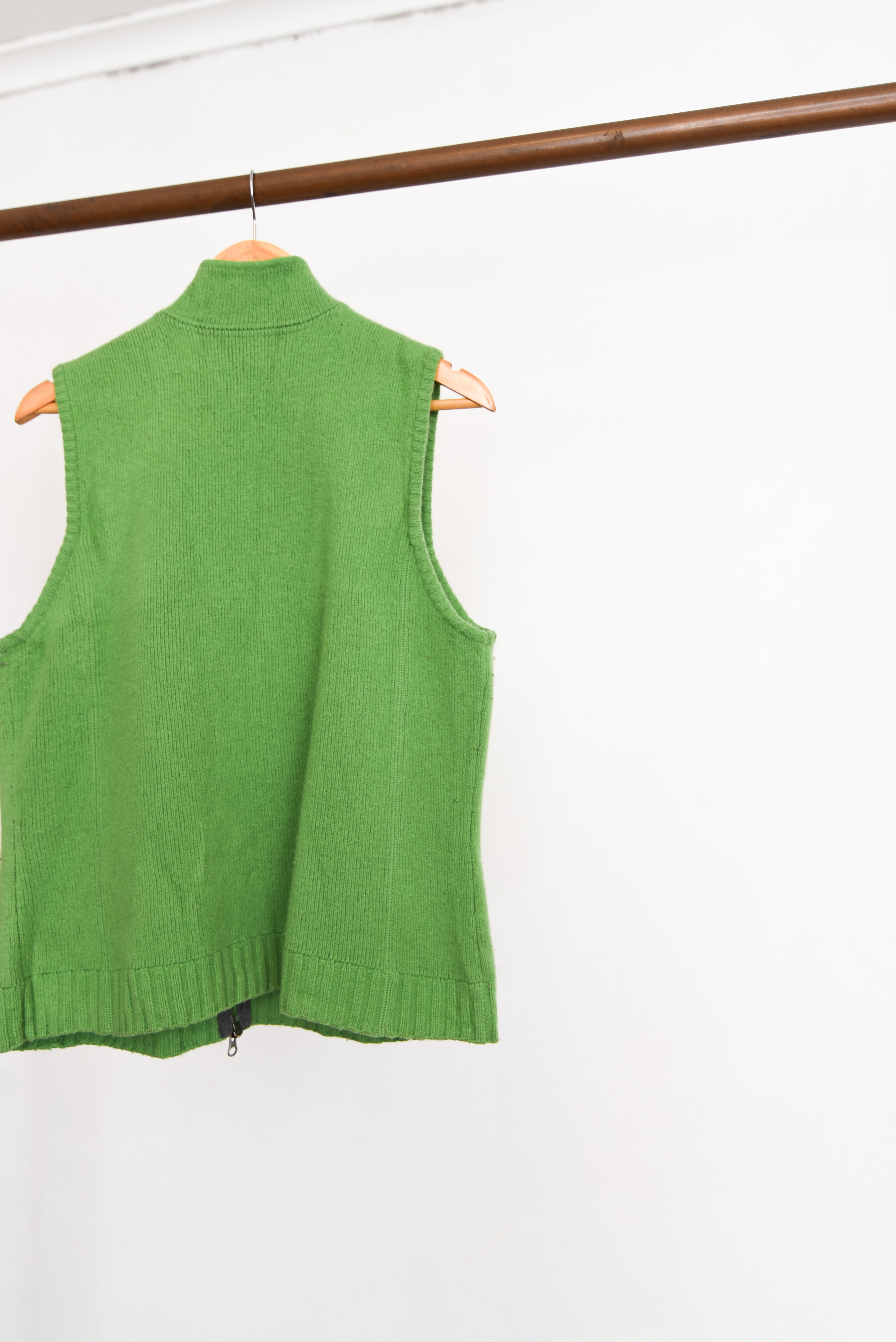 Sweater vest verde lana 90s