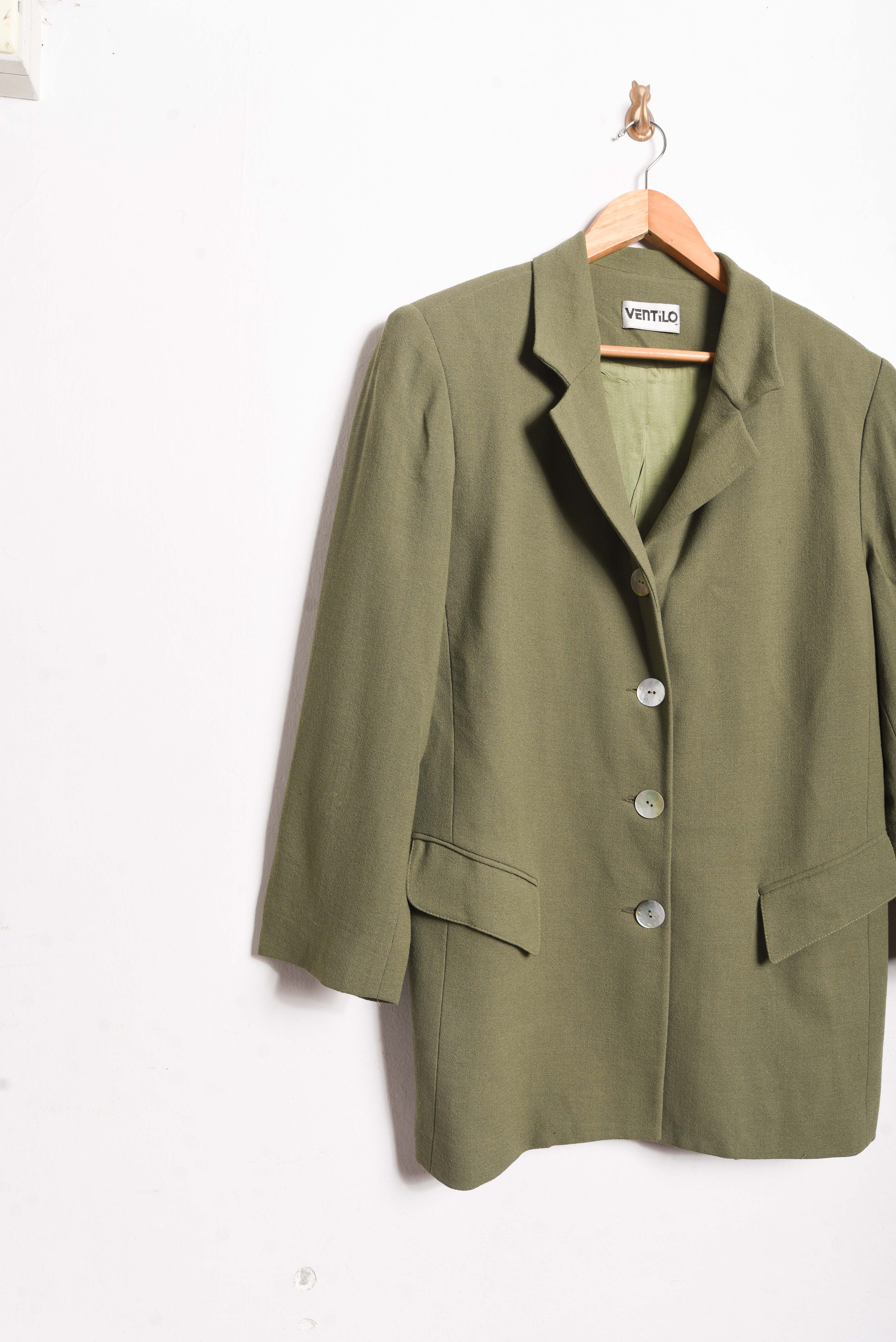 Blazer verde oliva lana made in Chile