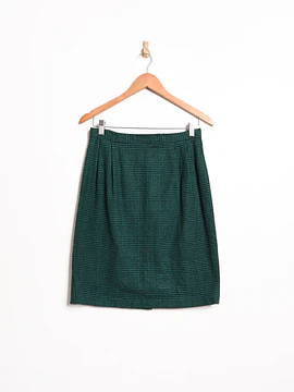 Falda vintage verde Principe de Gales