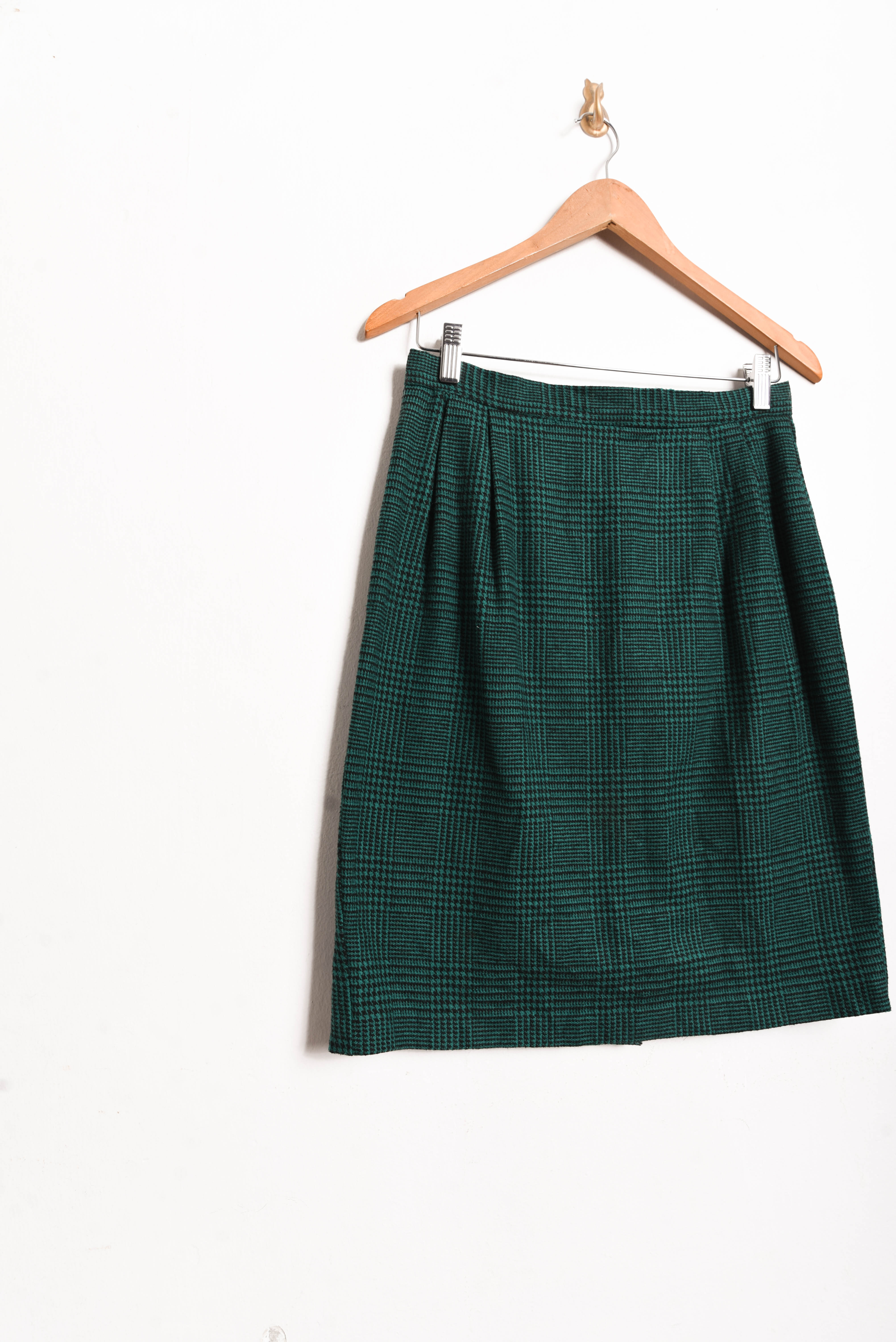 Falda vintage verde Principe de Gales