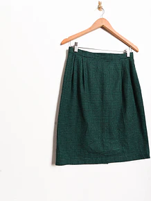 Falda vintage verde Principe de Gales