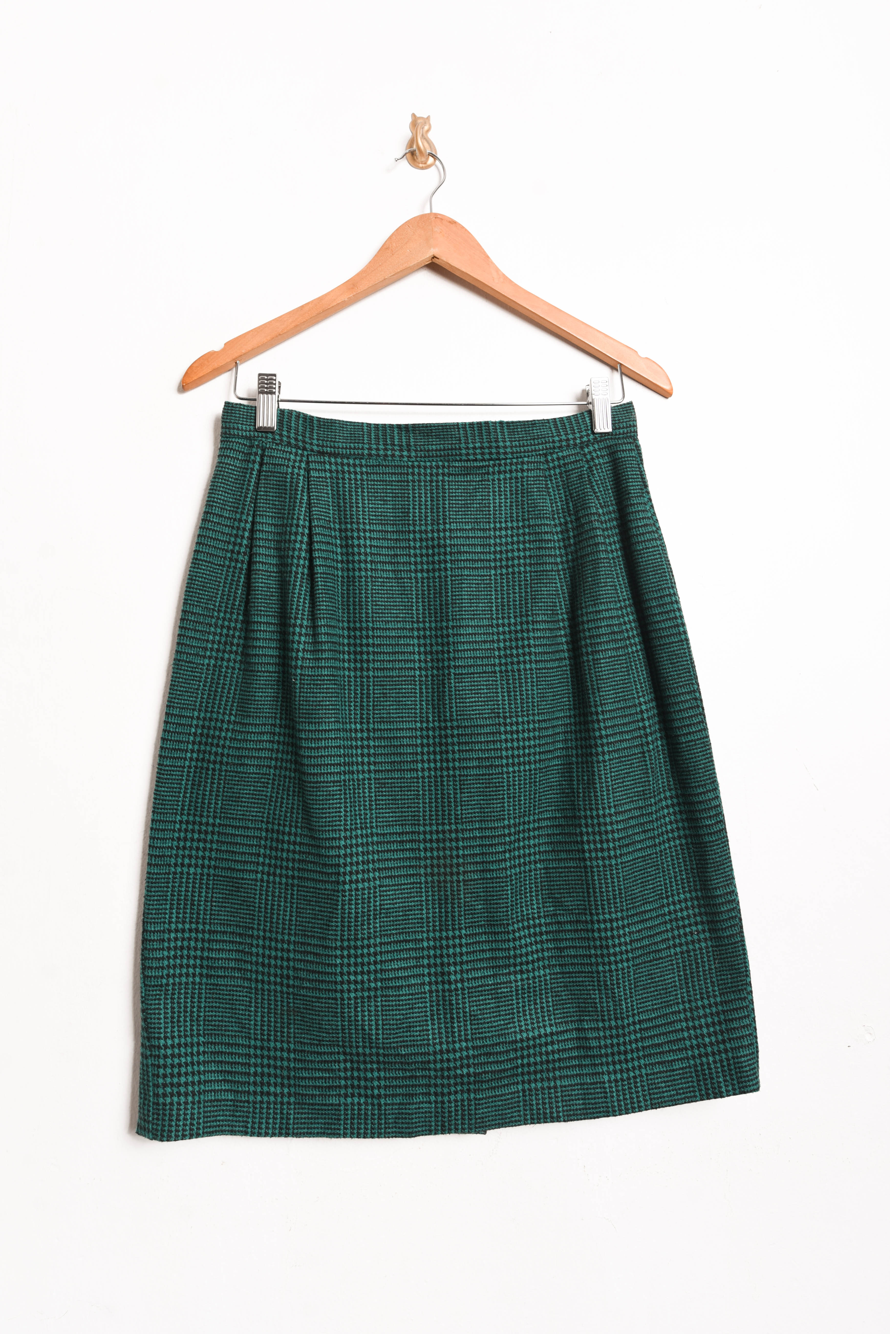 Falda vintage verde Principe de Gales