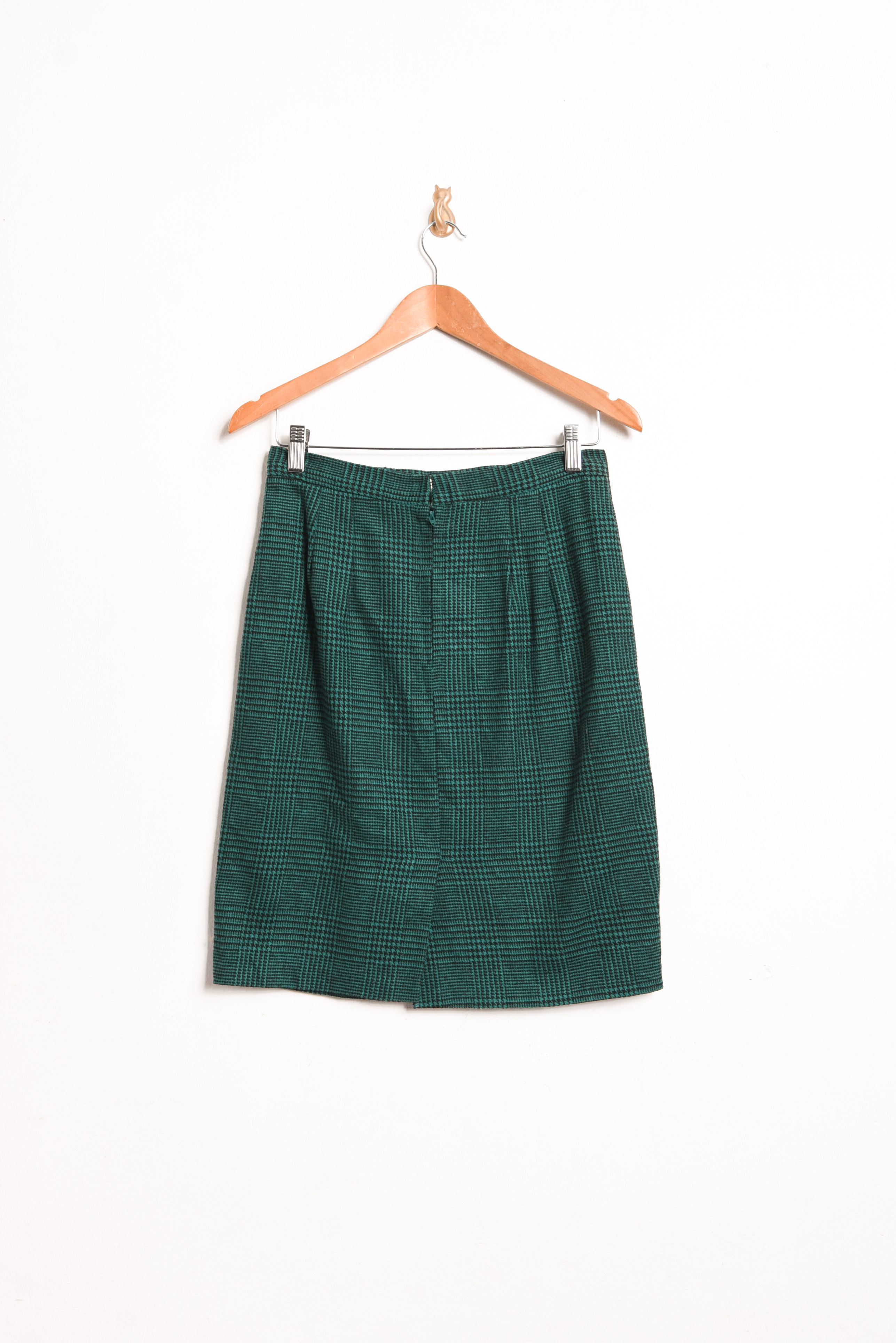 Falda vintage verde Principe de Gales