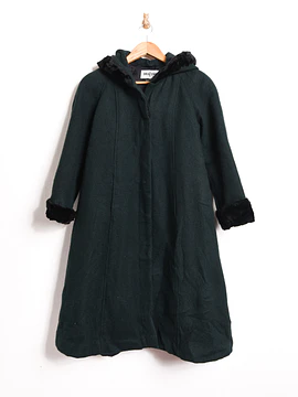 Abrigo vintage verde lana kids
