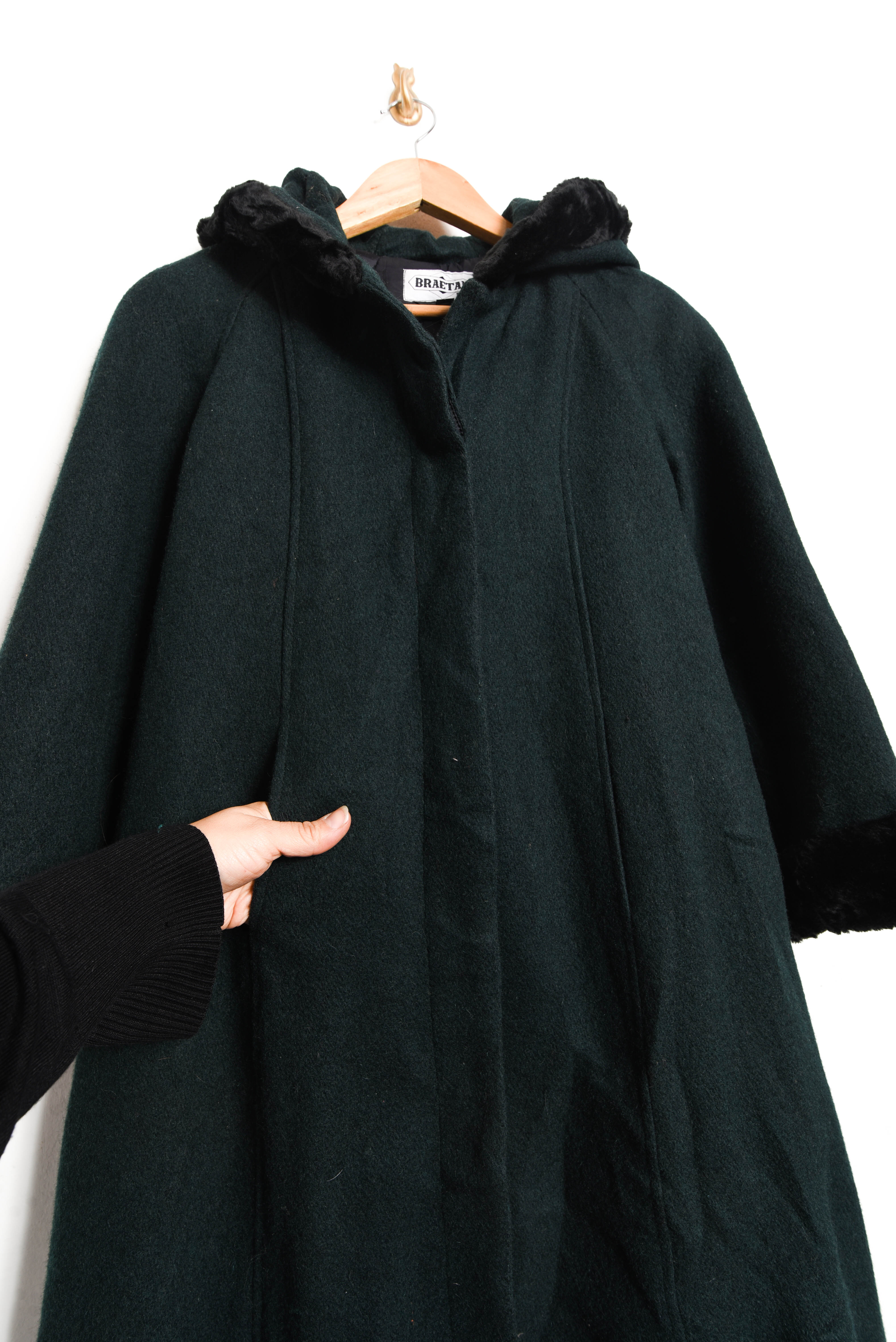 Abrigo vintage verde lana kids