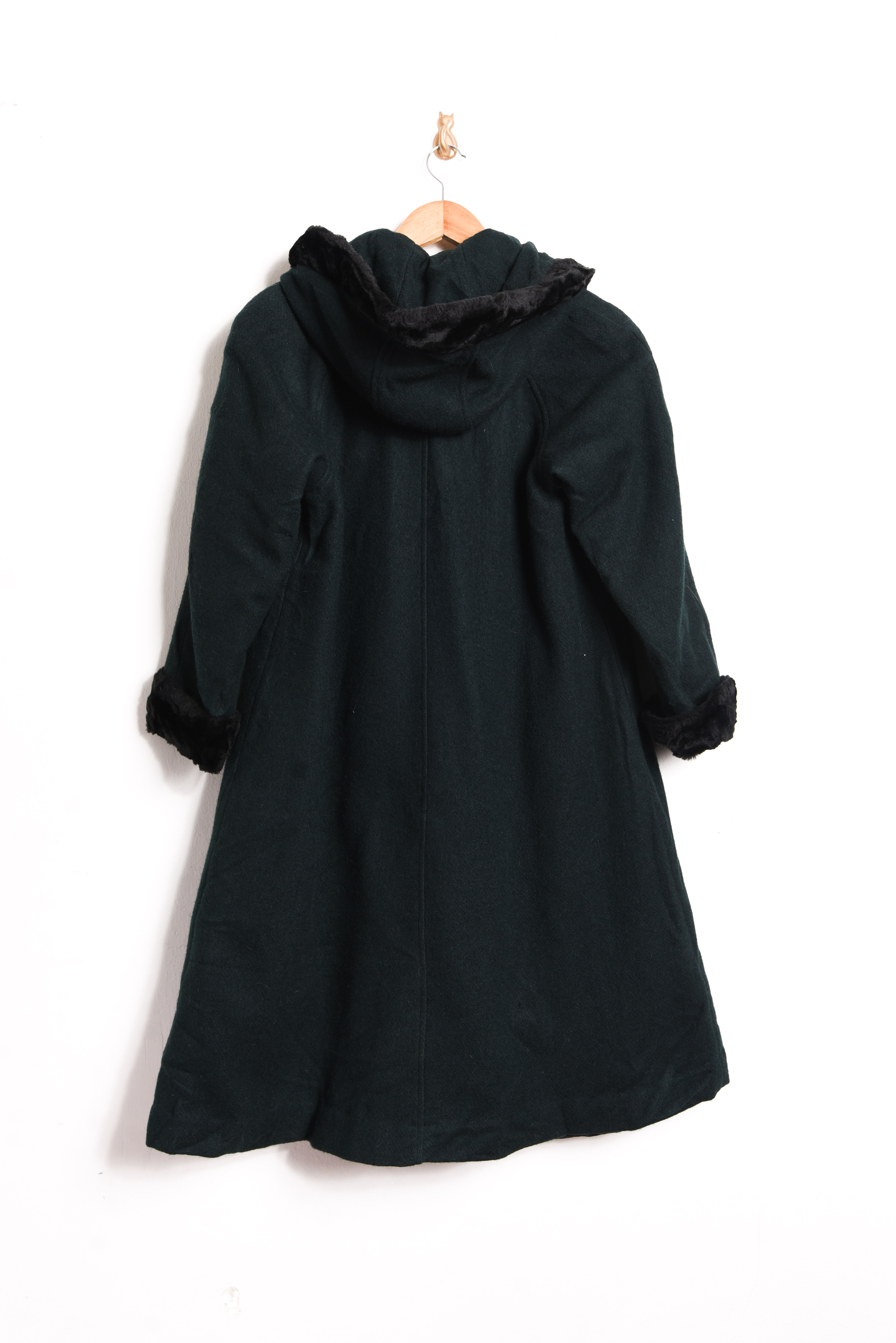 Abrigo vintage verde lana kids