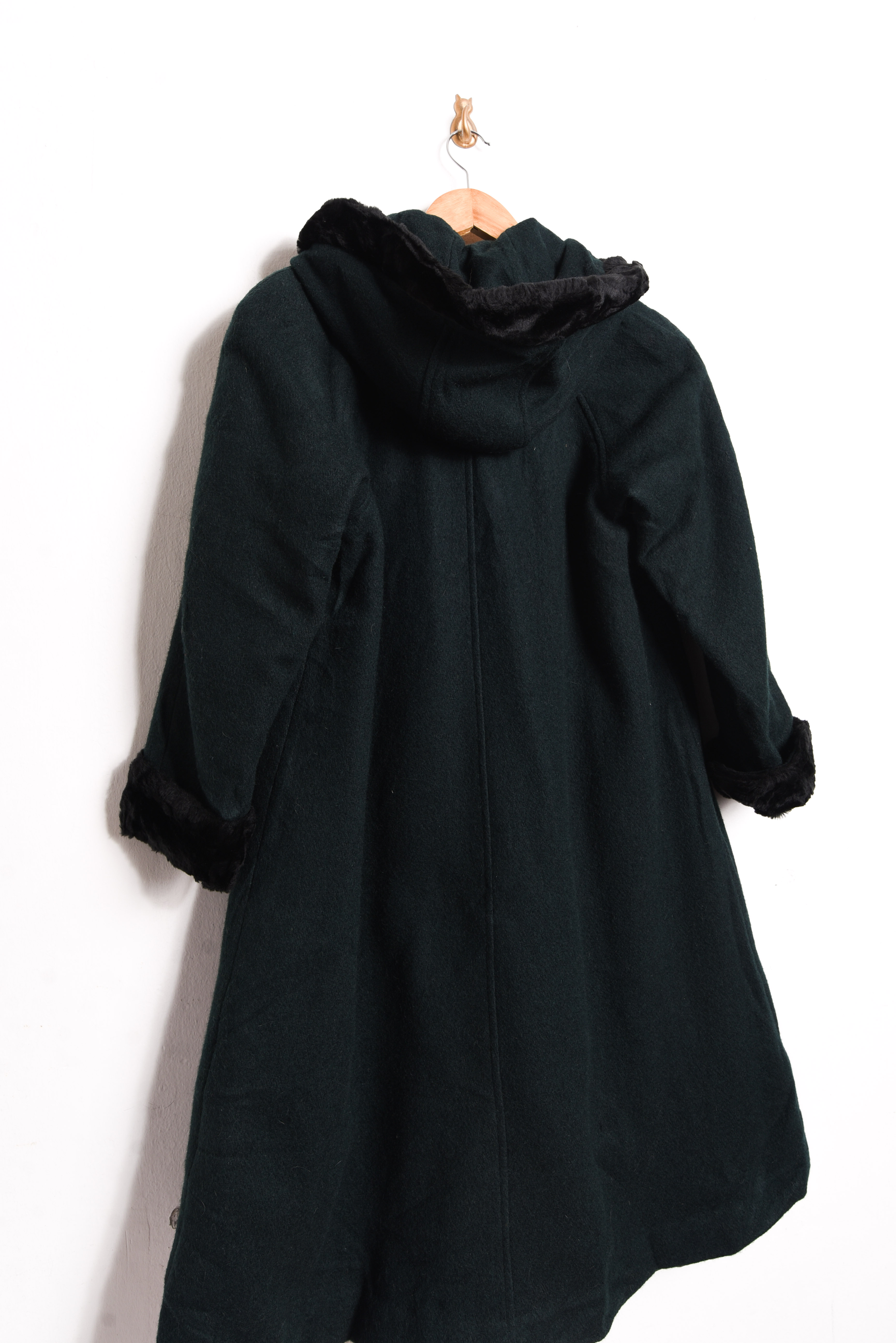 Abrigo vintage verde lana kids
