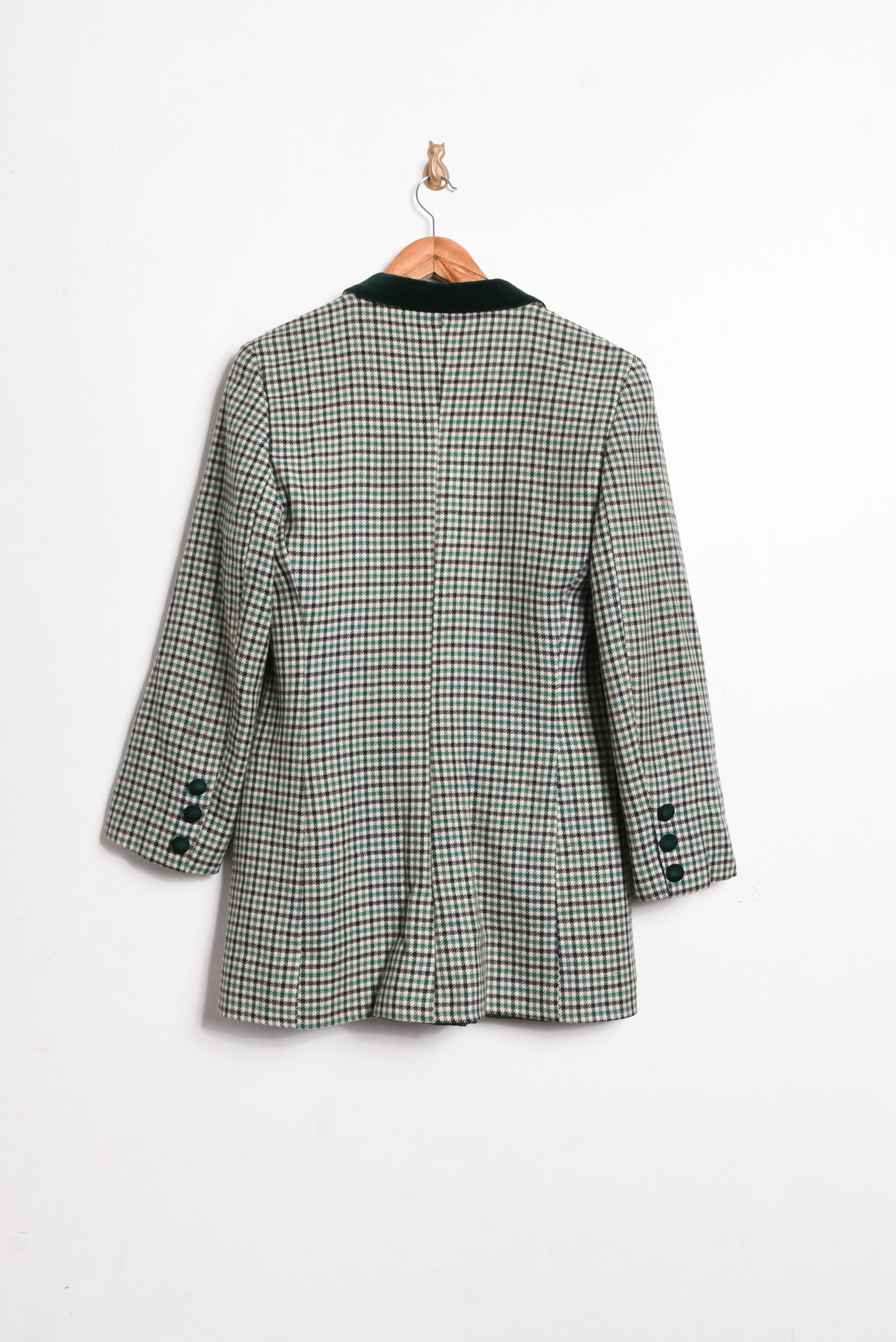 Conjunto blazer + gillet vintage verde y velvet