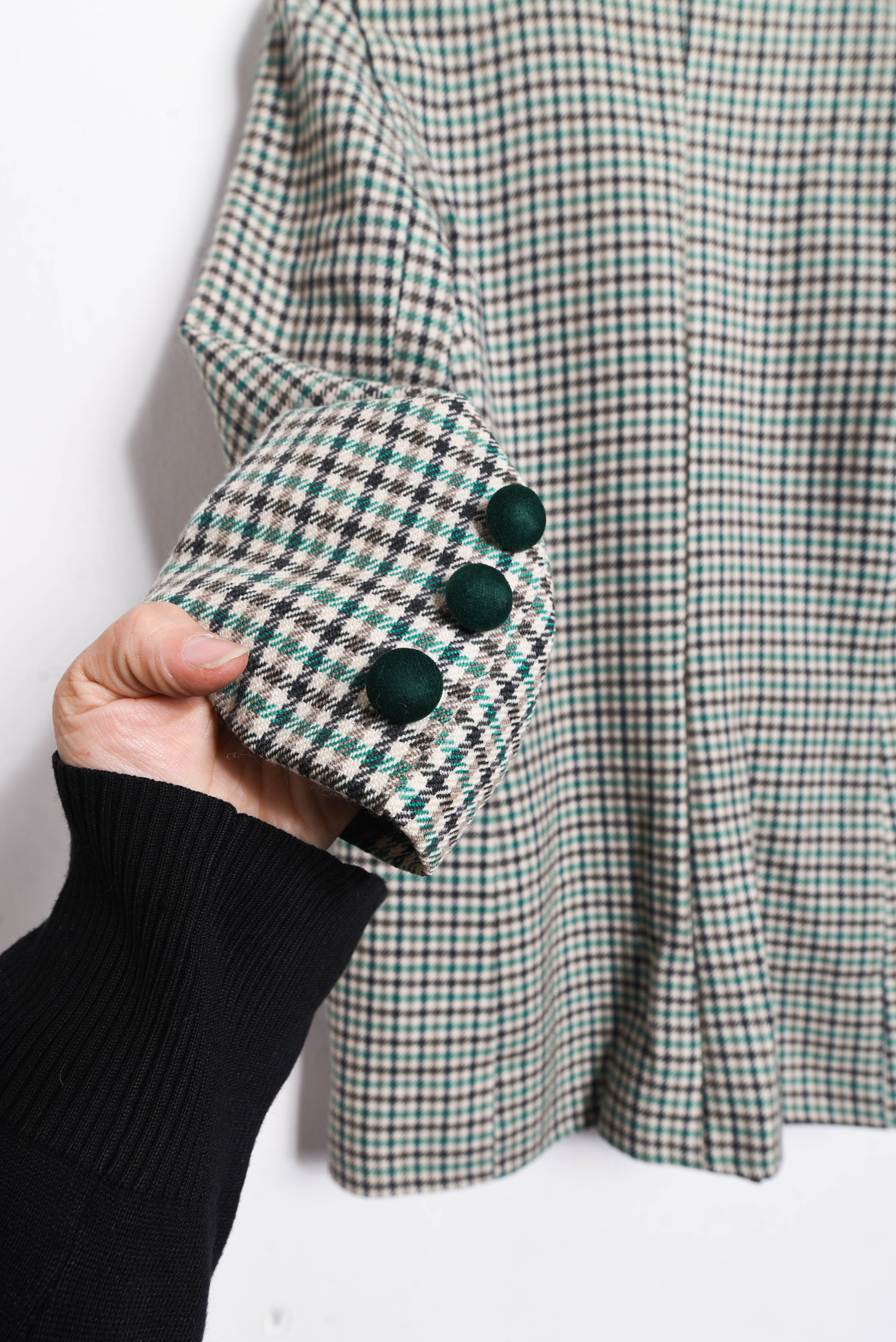 Conjunto blazer + gillet vintage verde y velvet