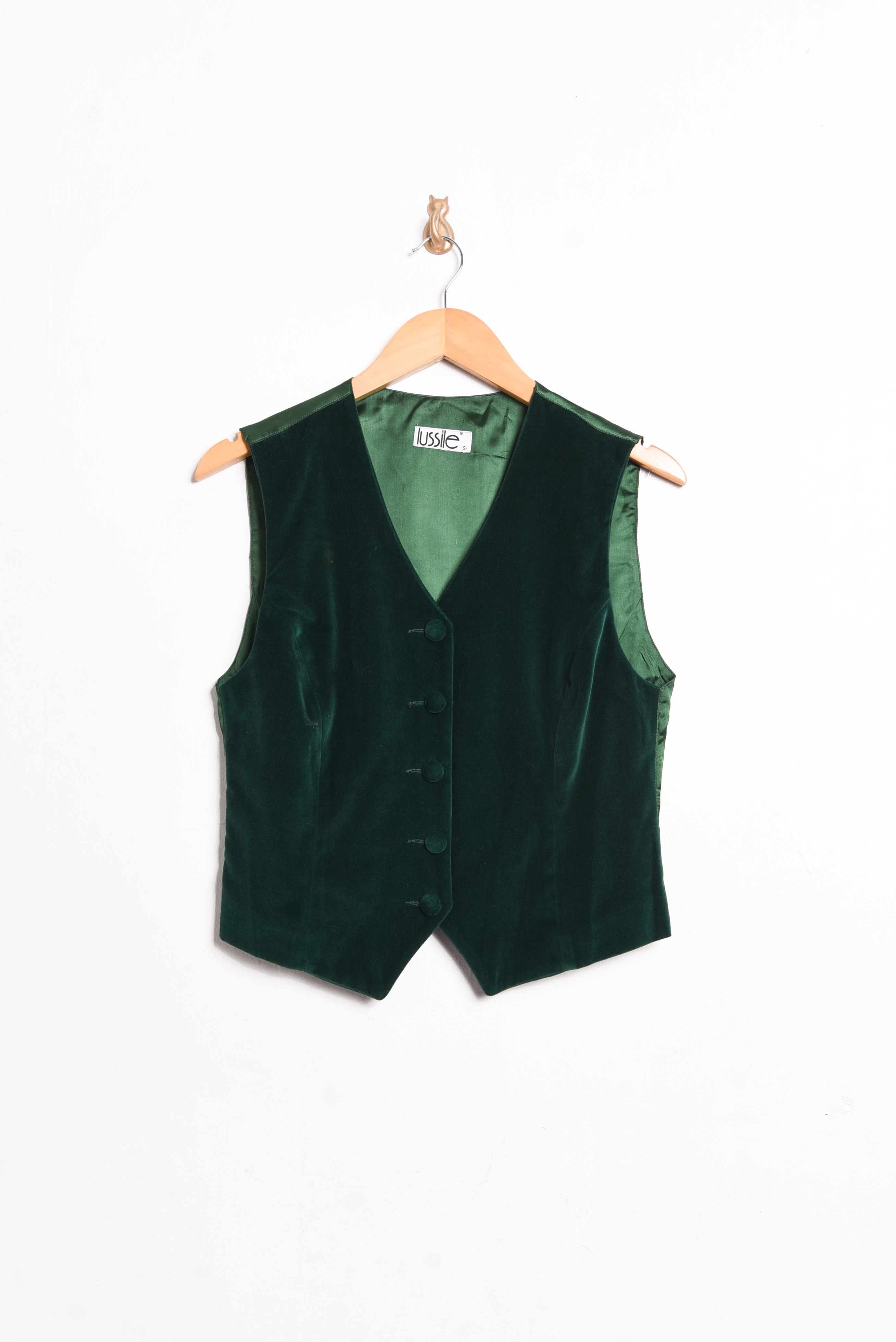 Conjunto blazer + gillet vintage verde y velvet