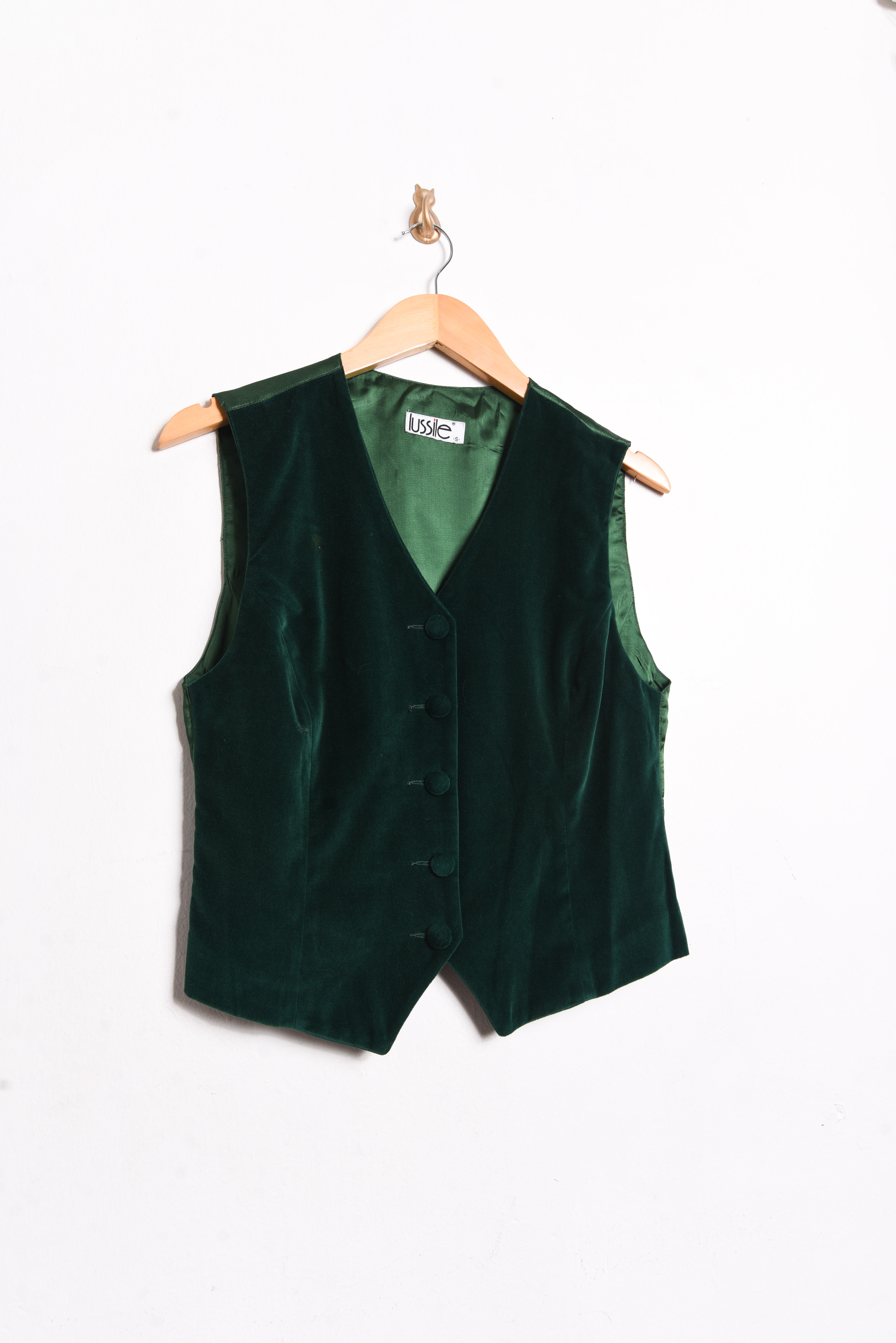 Conjunto blazer + gillet vintage verde y velvet
