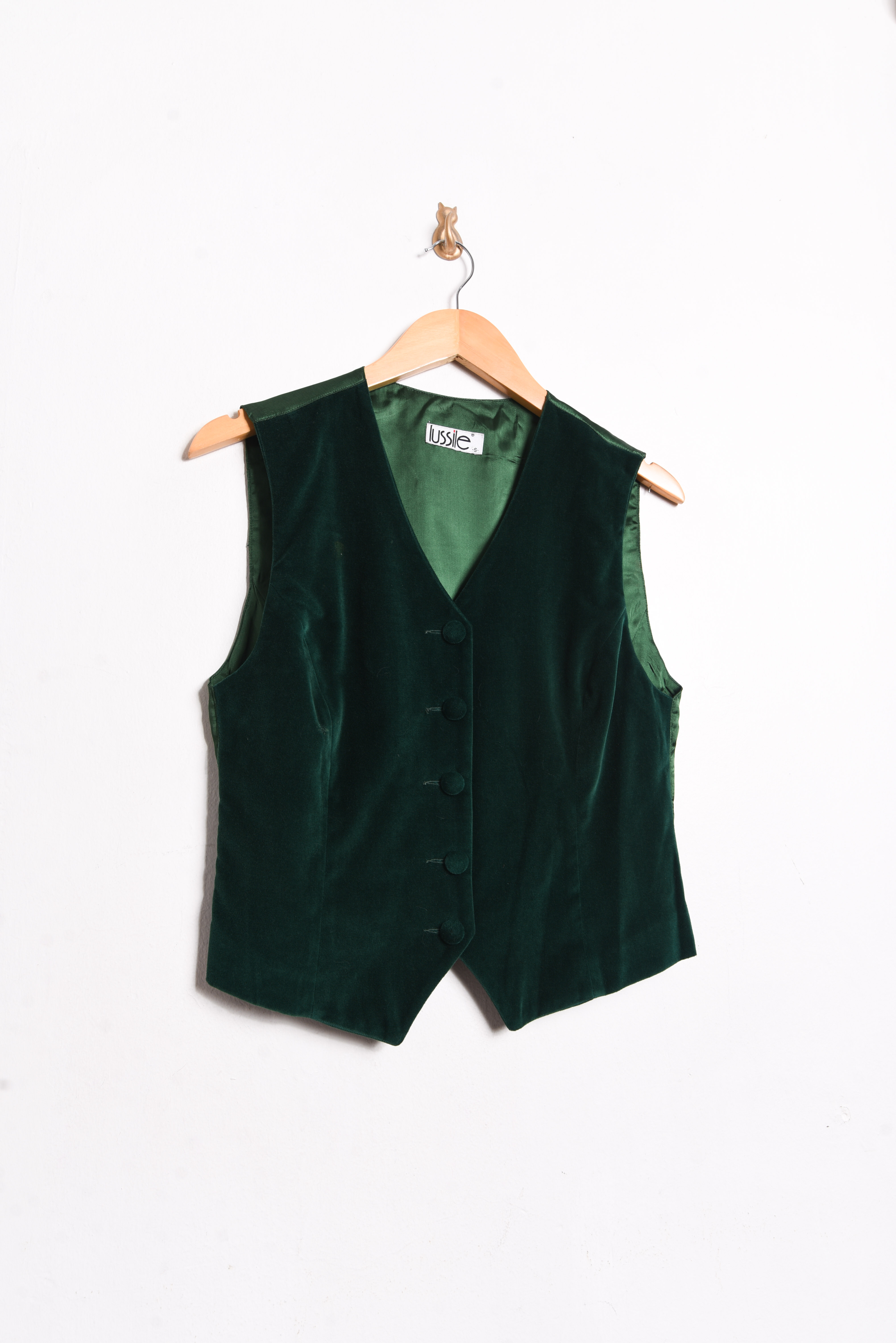 Conjunto blazer + gillet vintage verde y velvet
