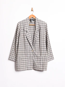 Blazer gris tartán 90s