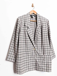 Blazer gris tartán 90s