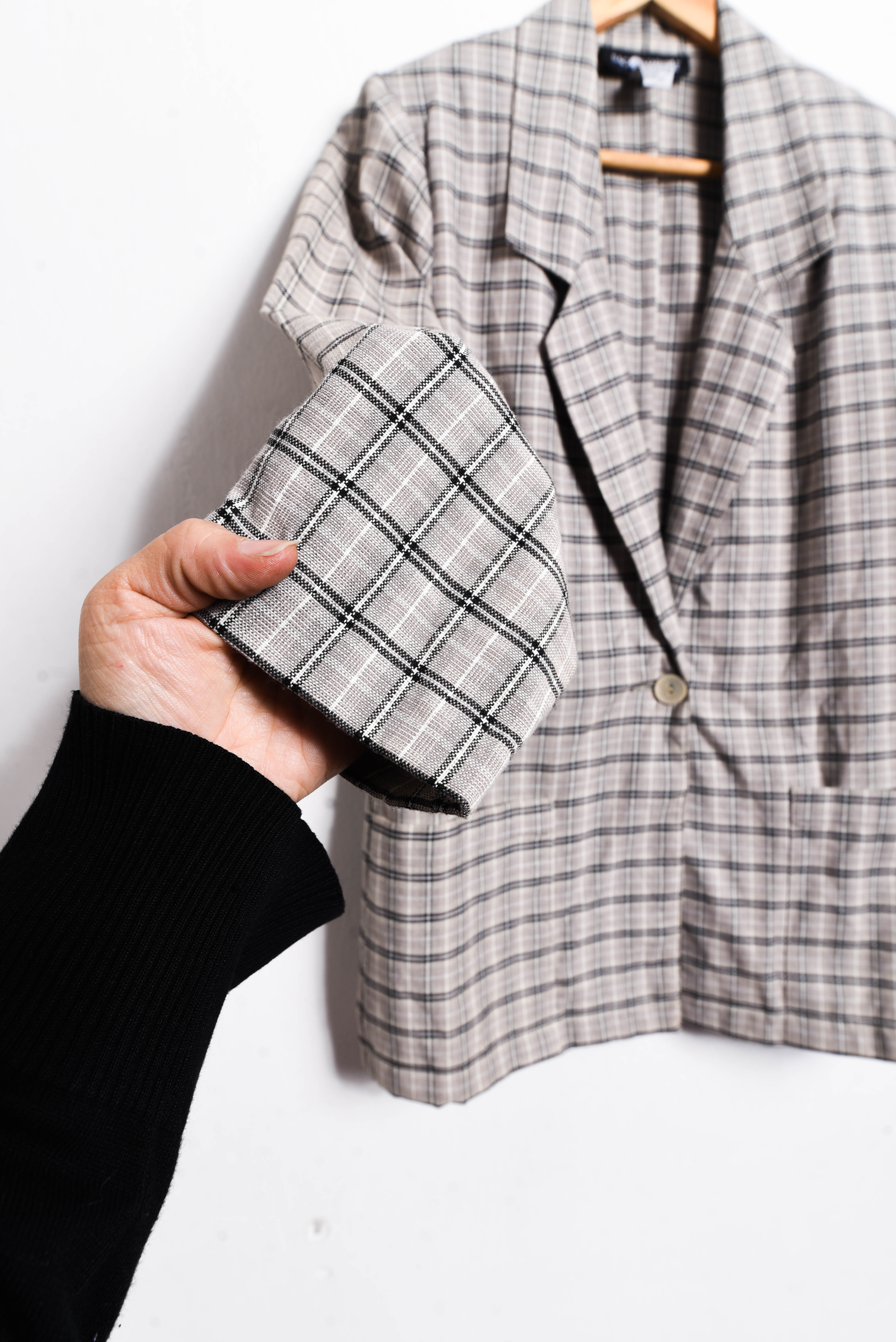 Blazer gris tartán 90s