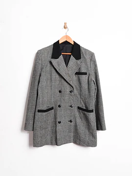 Blazer gris Principe de Gales vintage lana
