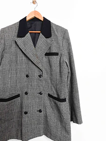 Blazer gris Principe de Gales vintage lana