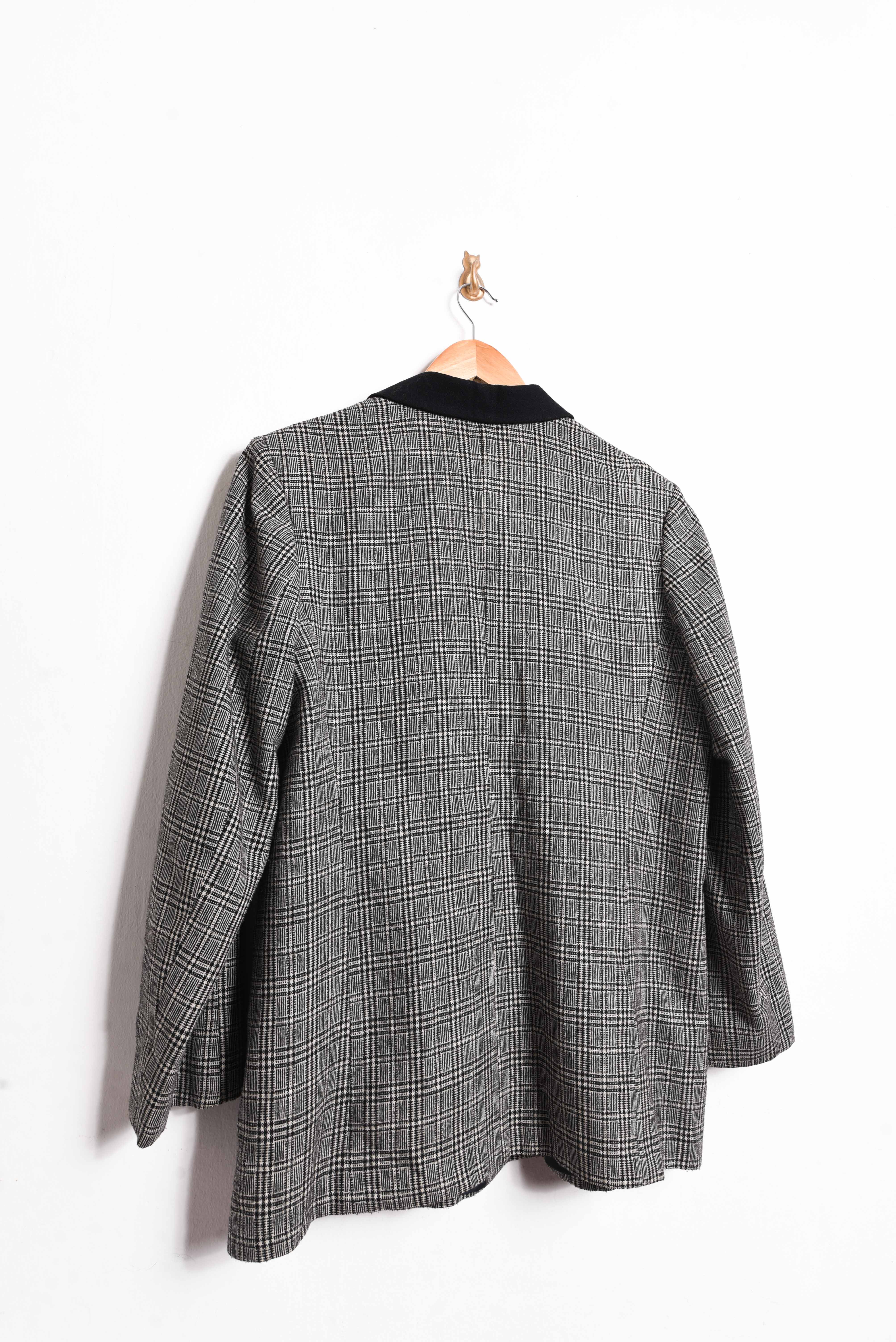 Blazer gris Principe de Gales vintage lana