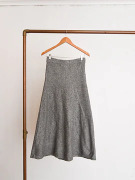 Maxi falda tejida gris