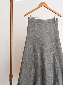 Maxi falda tejida gris