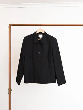 Chaqueta negra lana vintage 90s