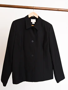 Chaqueta negra lana vintage 90s