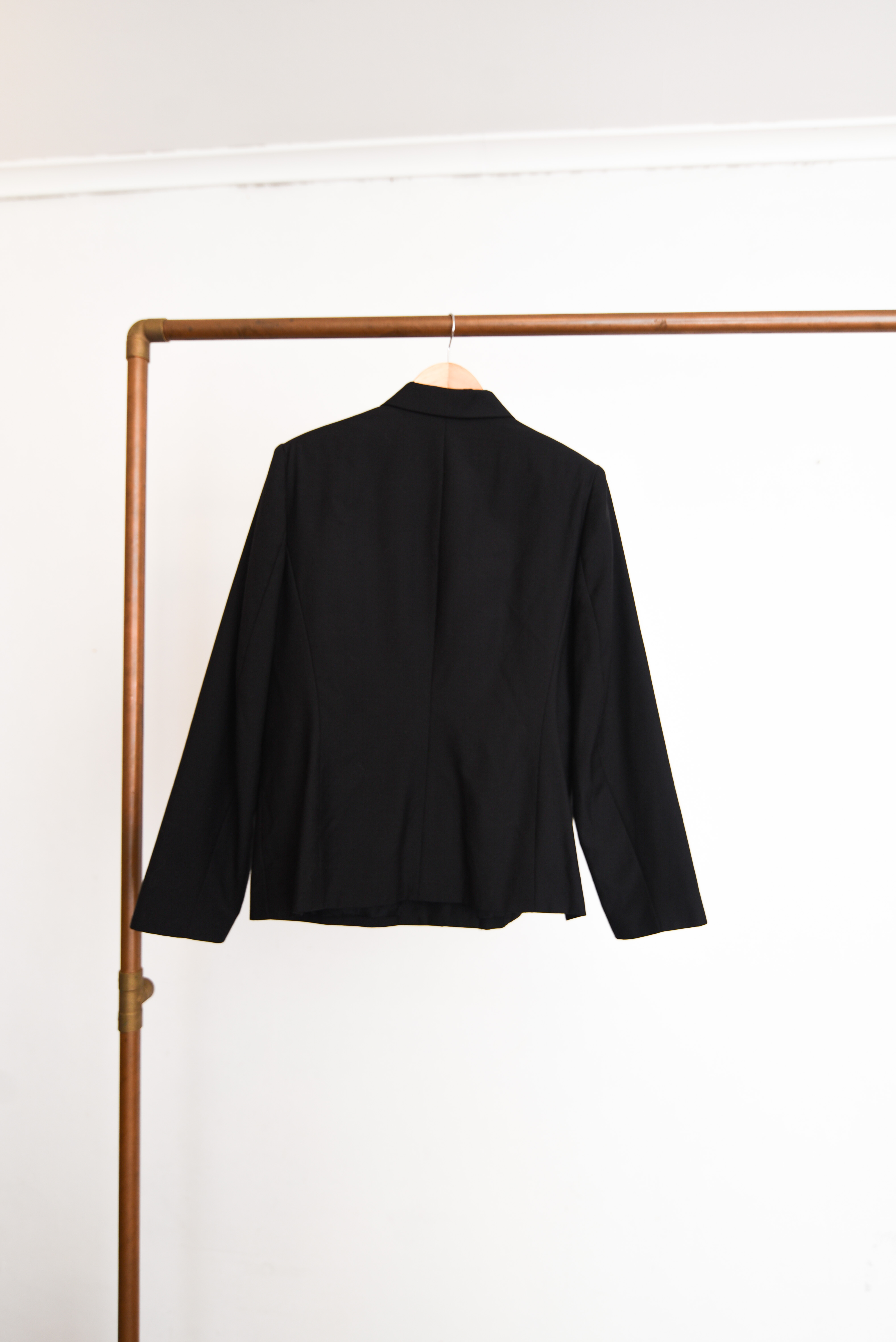 Chaqueta negra lana vintage 90s
