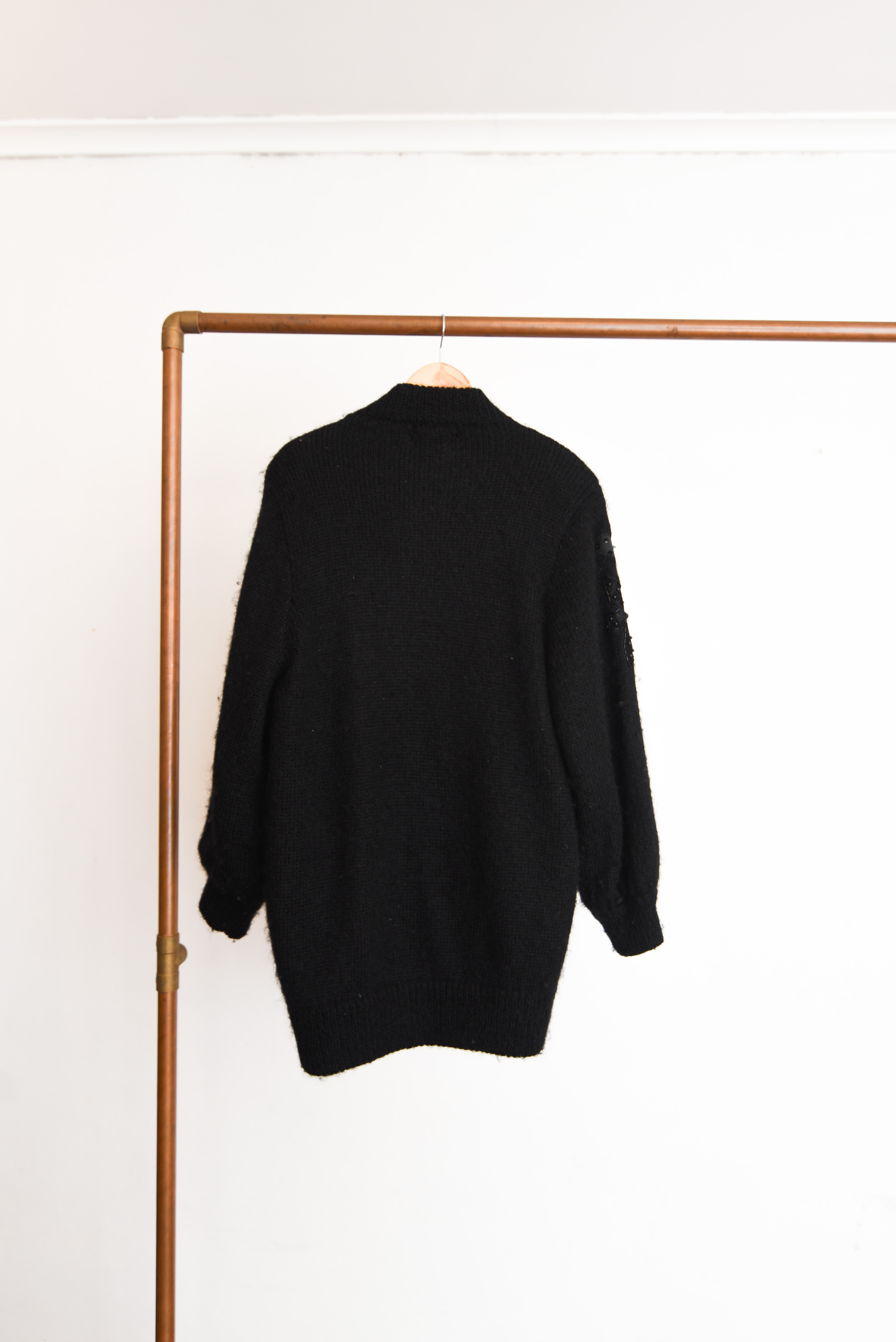 Cardigan vintage mohair forrado 